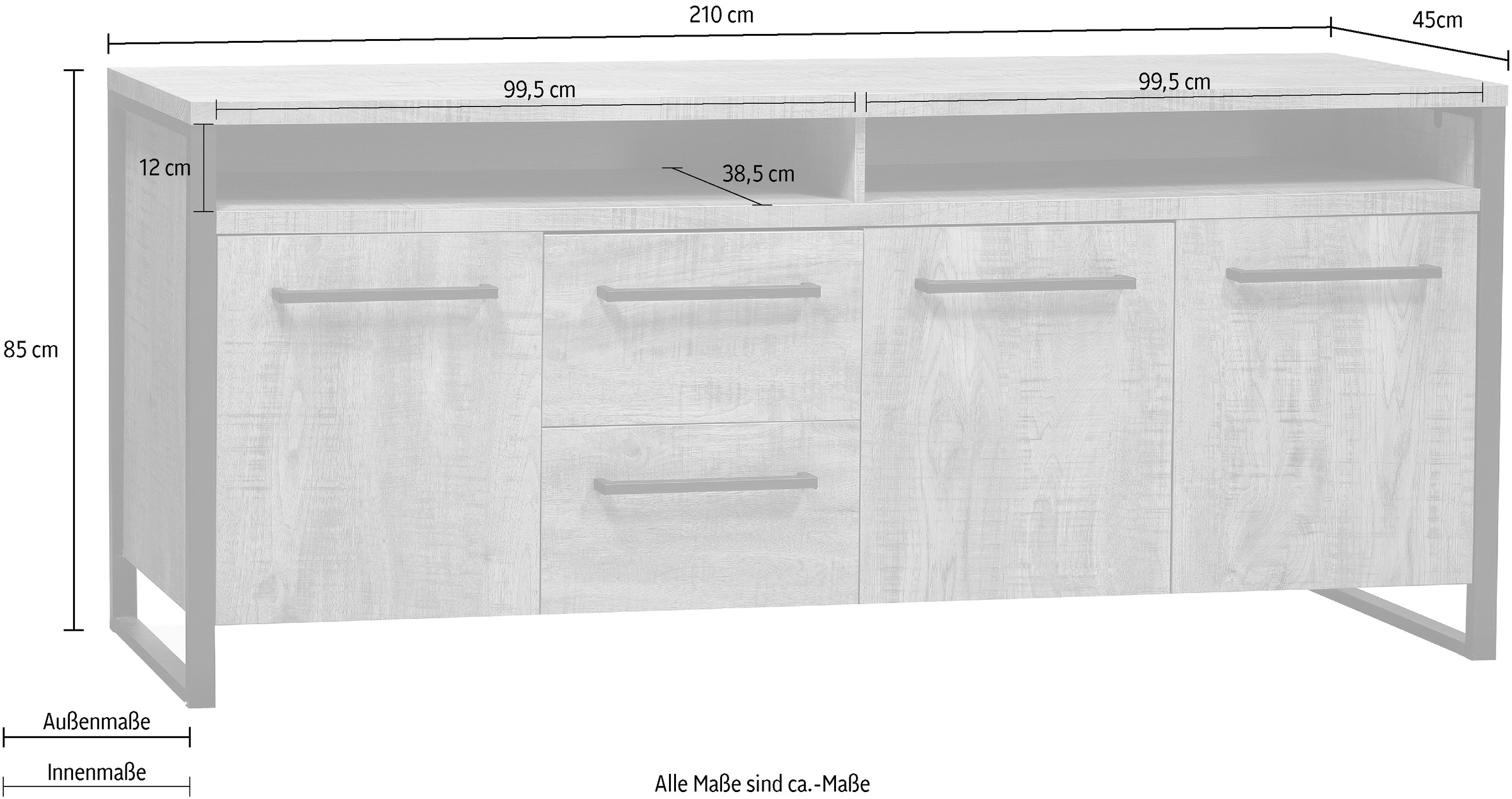 OMG Design Sideboard »Carriba«, in zwei Breiten, mit Soft-Close