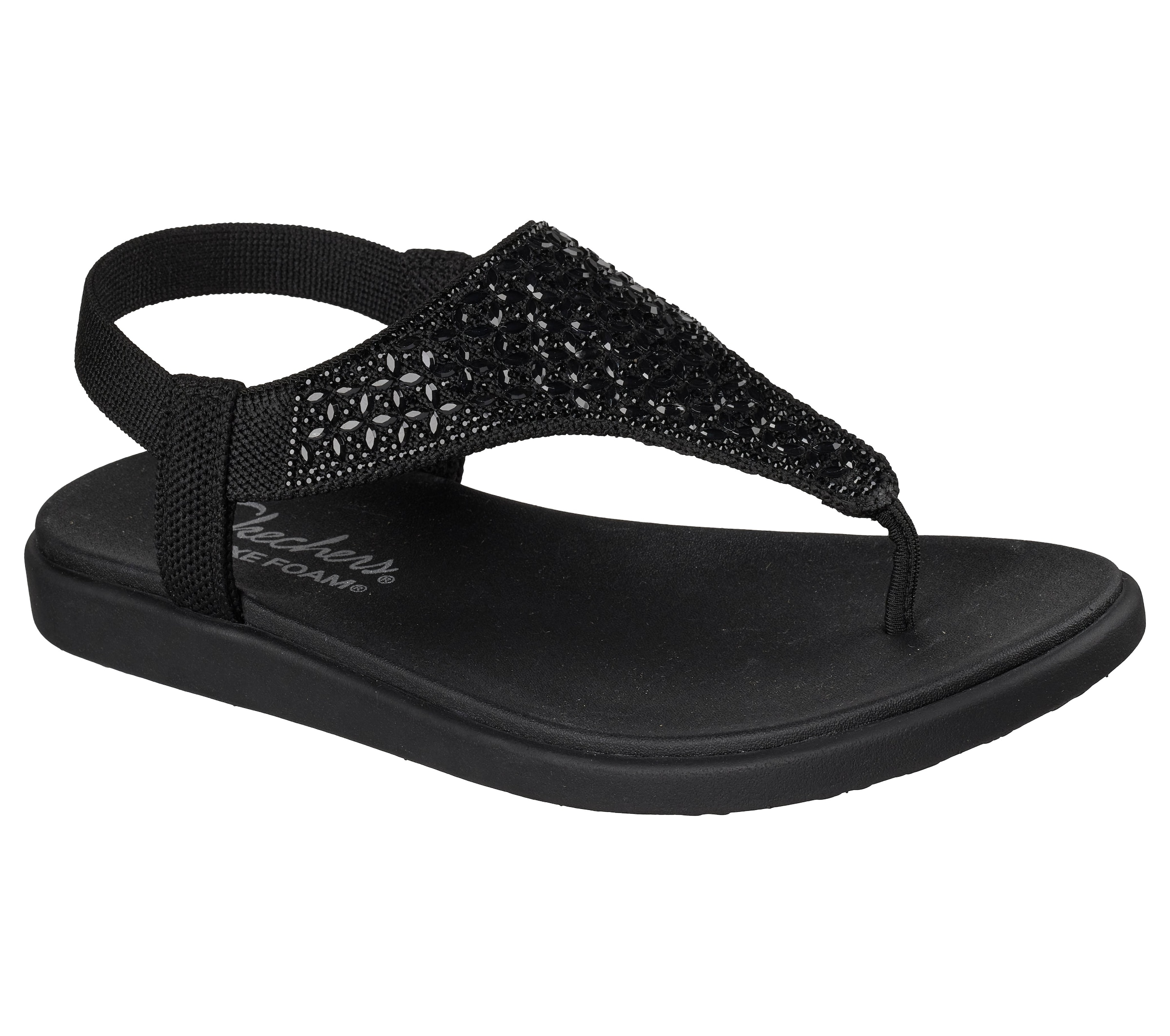 Skechers Sandale »MEDITATION LUXE«  Sommerschuh, Zehentrenner, Strandschuh mit Glitzersteinchen
