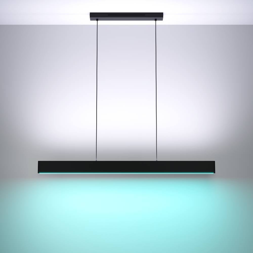 EGLO Hängeleuchte »ANDREAS-Z Hängelampe schwarz, ZigBee 3.0, Pendelleuchte, Pendellampe«, 2 flammig, Leuchtmittel LED-Modul | LED fest integriert, Timer, App / Sprachsteuerung Alexa, 117x7x110cm, exkl. Fernbedienung