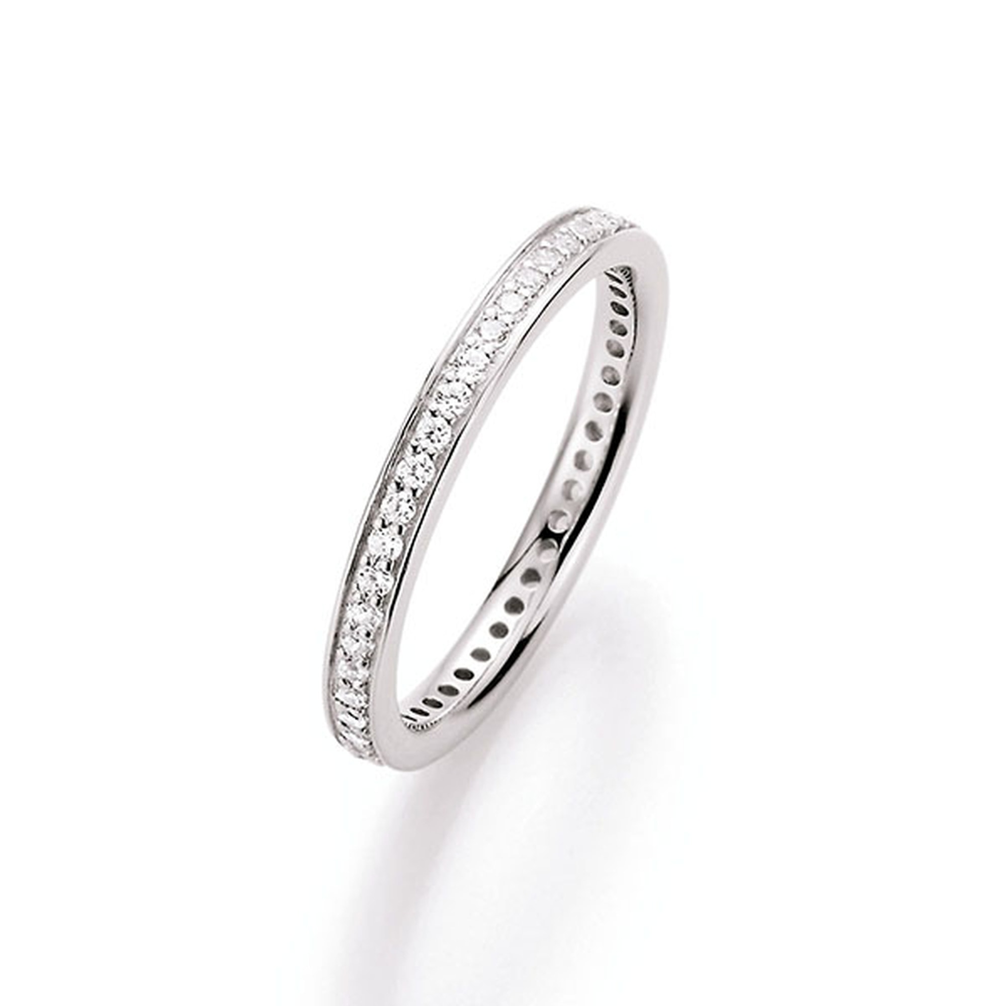 Smart Jewel Silberring »Ring filigran, Zirkonia Steine mit Brilliantschliff, Silber 925«