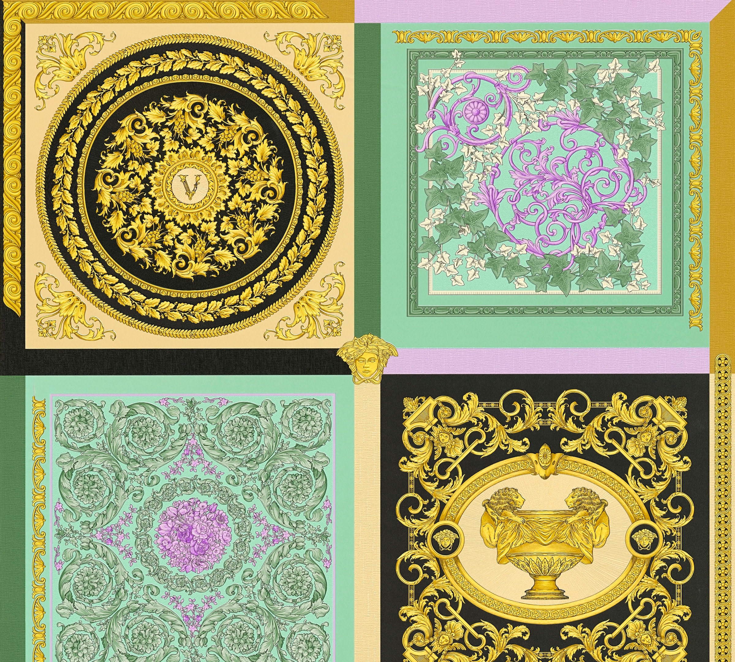 Vliestapete »Wallpaper Versace 5 Design Patchwork«, leicht glänzend, auffallende...