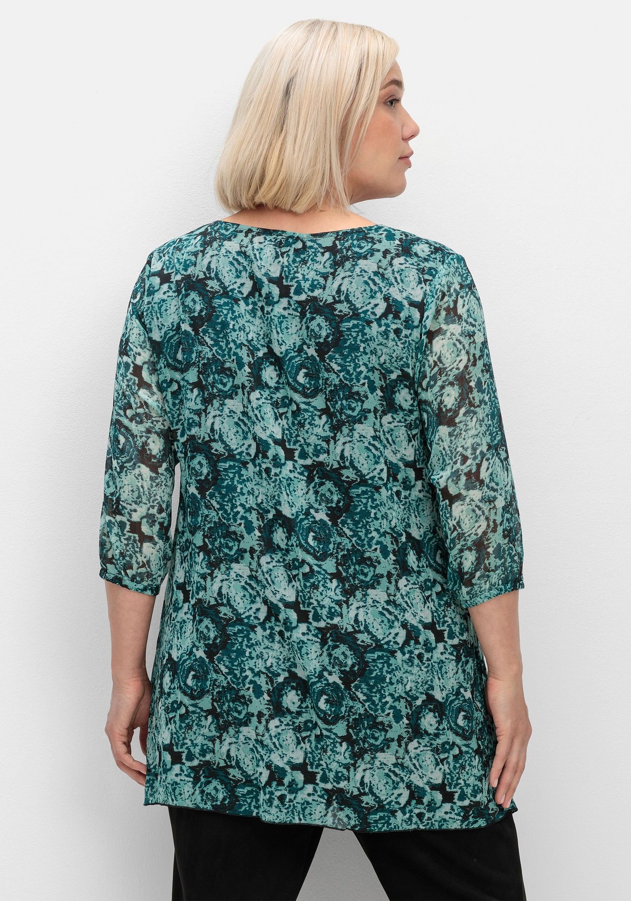 Sheego Longtunika »Tunika aus bedrucktem Chiffon, gefüttert«