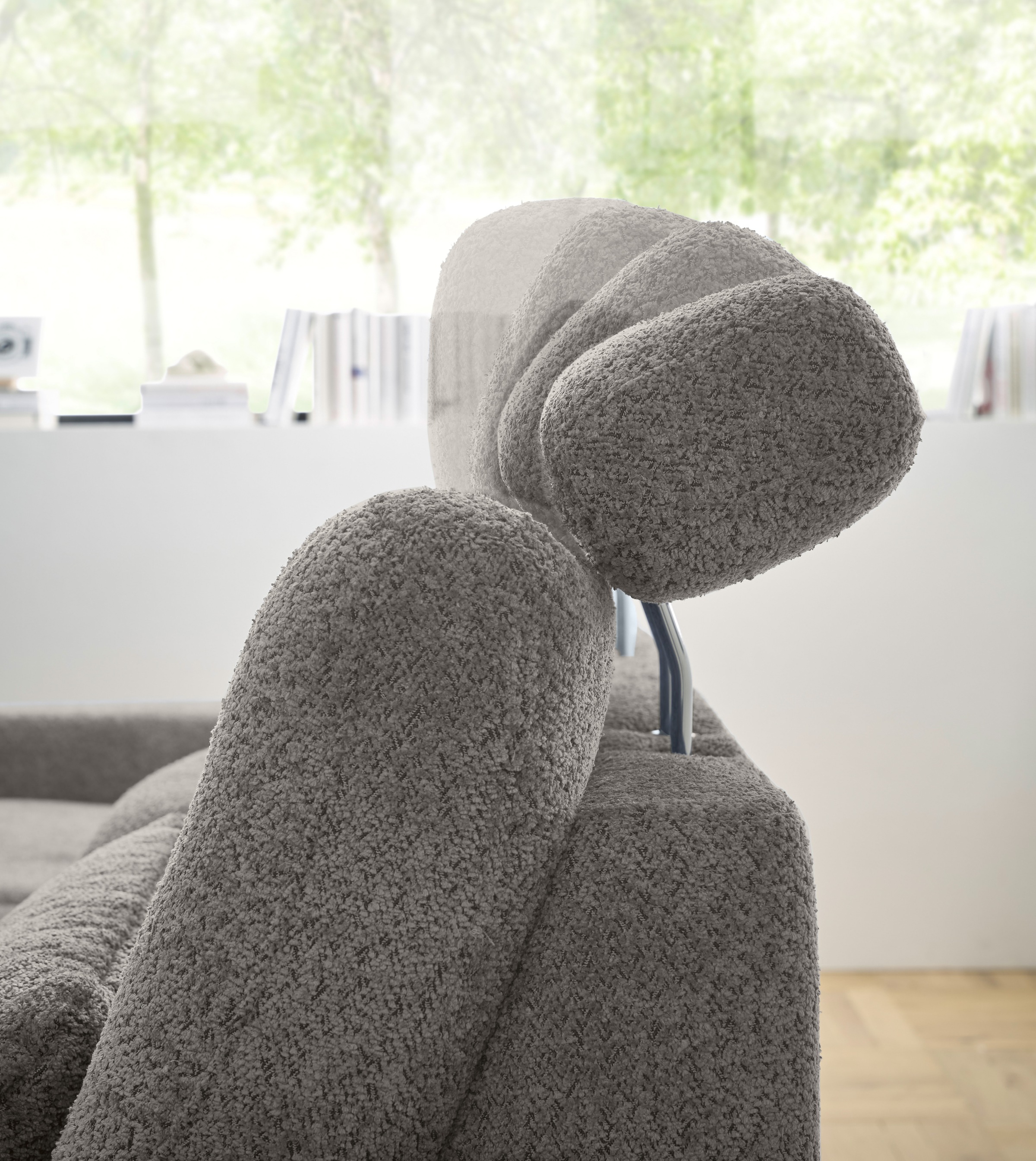 set one by Musterring Ecksofa »SO 3600, inkl motor. Sitztiefenverstellung, Kopfstützen, Nierenkissen«, Sitzhöhe 42 cm, Federkern, Breite 293 x Tiefe 180 cm, Kama anthrazit
