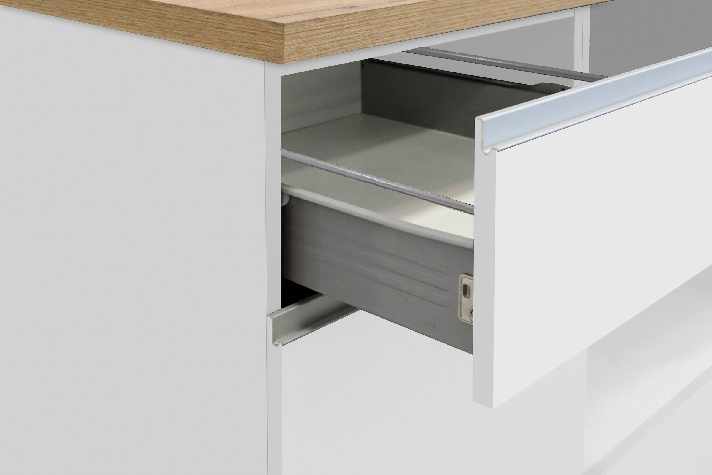 KOCHSTATION Kücheninsel »Sole,Kochinsel,Küchenarbeitsblock,Inselküche,Arbeitsinsel«, Breite 160 cm mit 2 Türen,2 Schubkästen, Aluminiumgriff