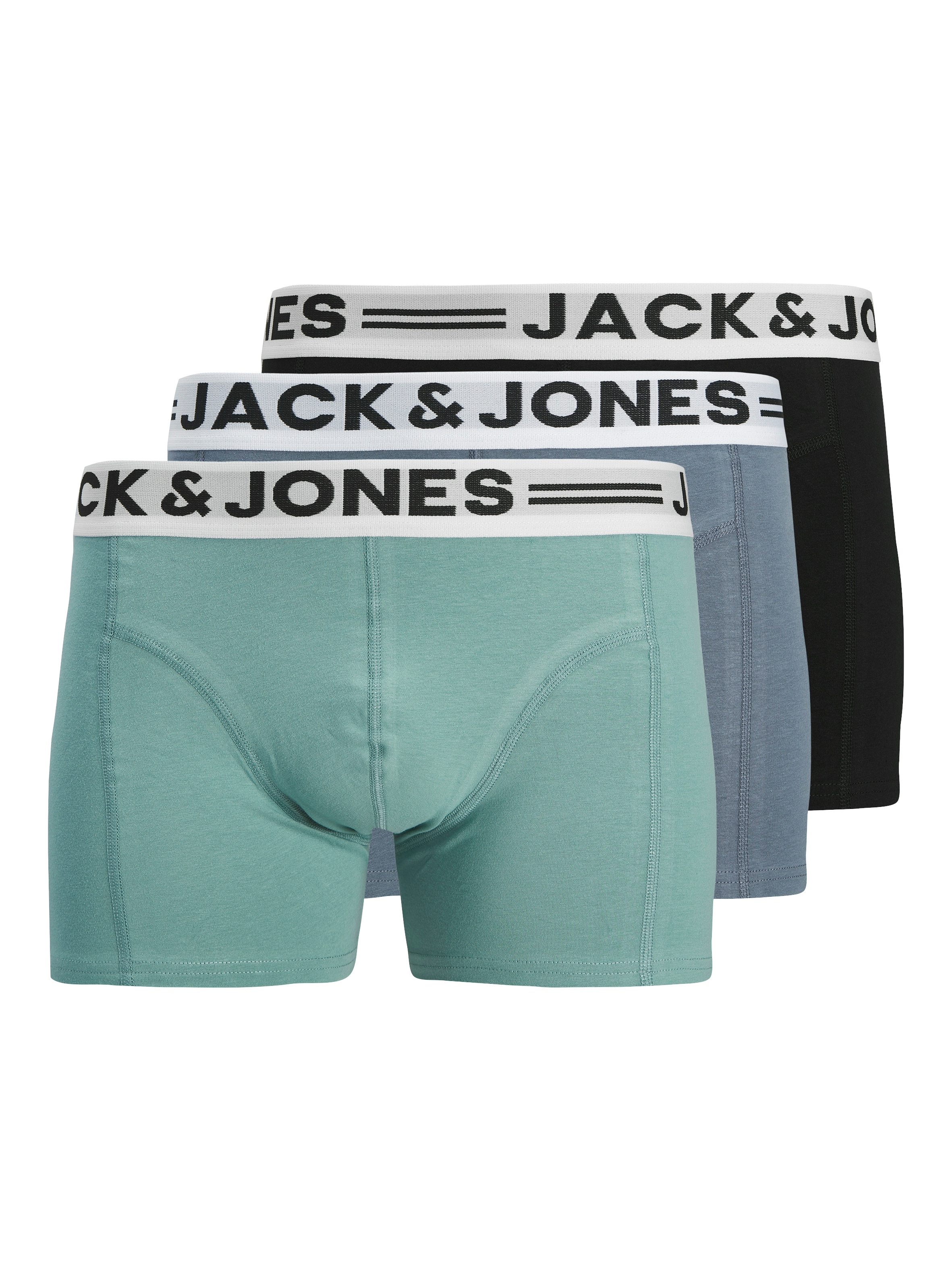 Jack & Jones Boxer »Sense Trunks« Packung, 3er-Pack, 3 Stk. Baumwollmischung, elastisches Bündchen