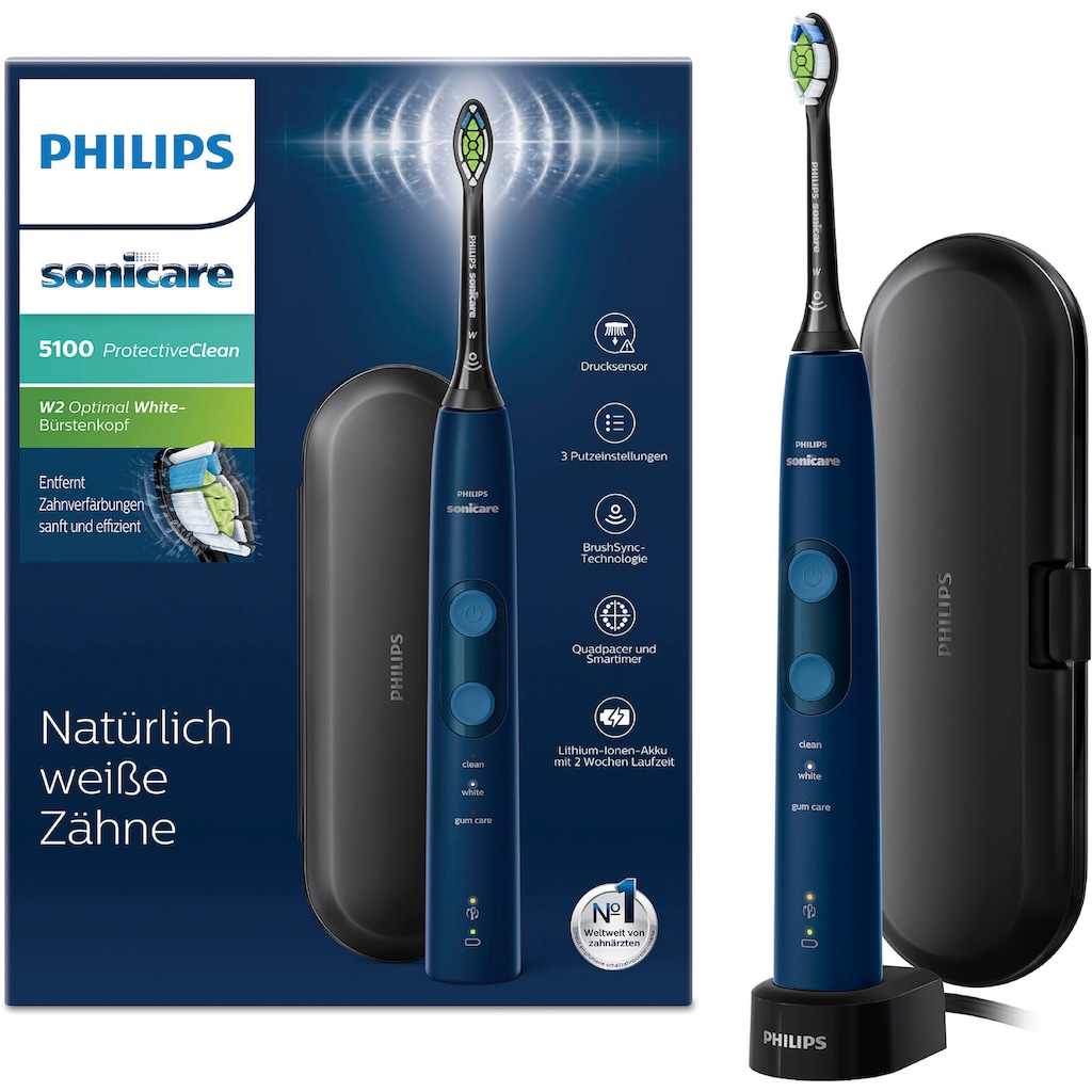 Philips Sonicare Elektrische Zahnbürste »ProtectiveClean 5100 HX6851/53«, 1 St. Aufsteckbürsten