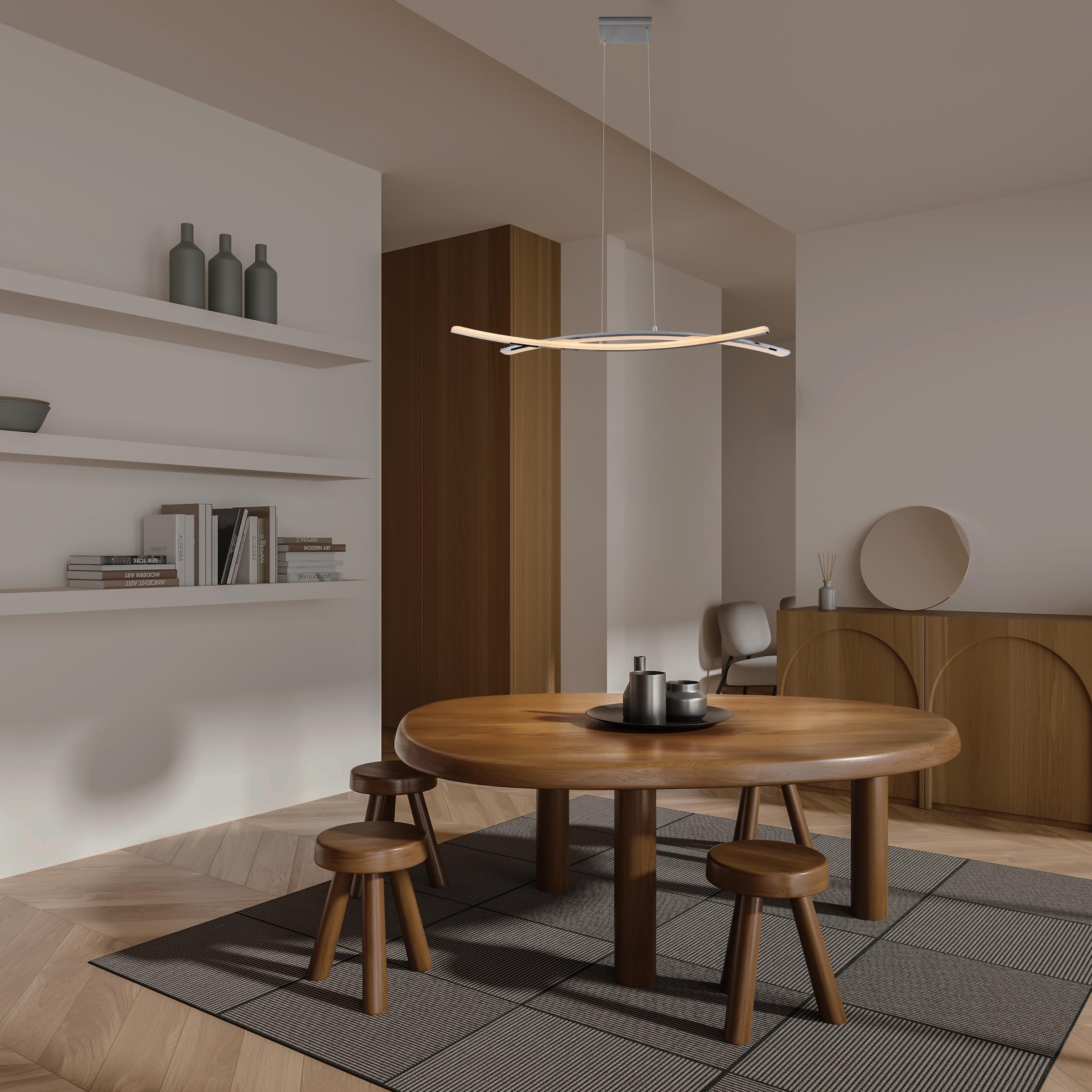 näve LED Pendelleuchte »Theo« LED-Modul 1 Stk. Warmweiß chromfarben, dimmbar mit Phasenan- und -abschnitt Dimmer, L: 72cm