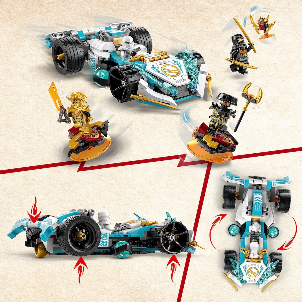 LEGO® Konstruktionsspielsteine »Zanes Drachenpower-Spinjitzu-Rennwagen (71791), LEGO® NINJAGO«, (307 St.)