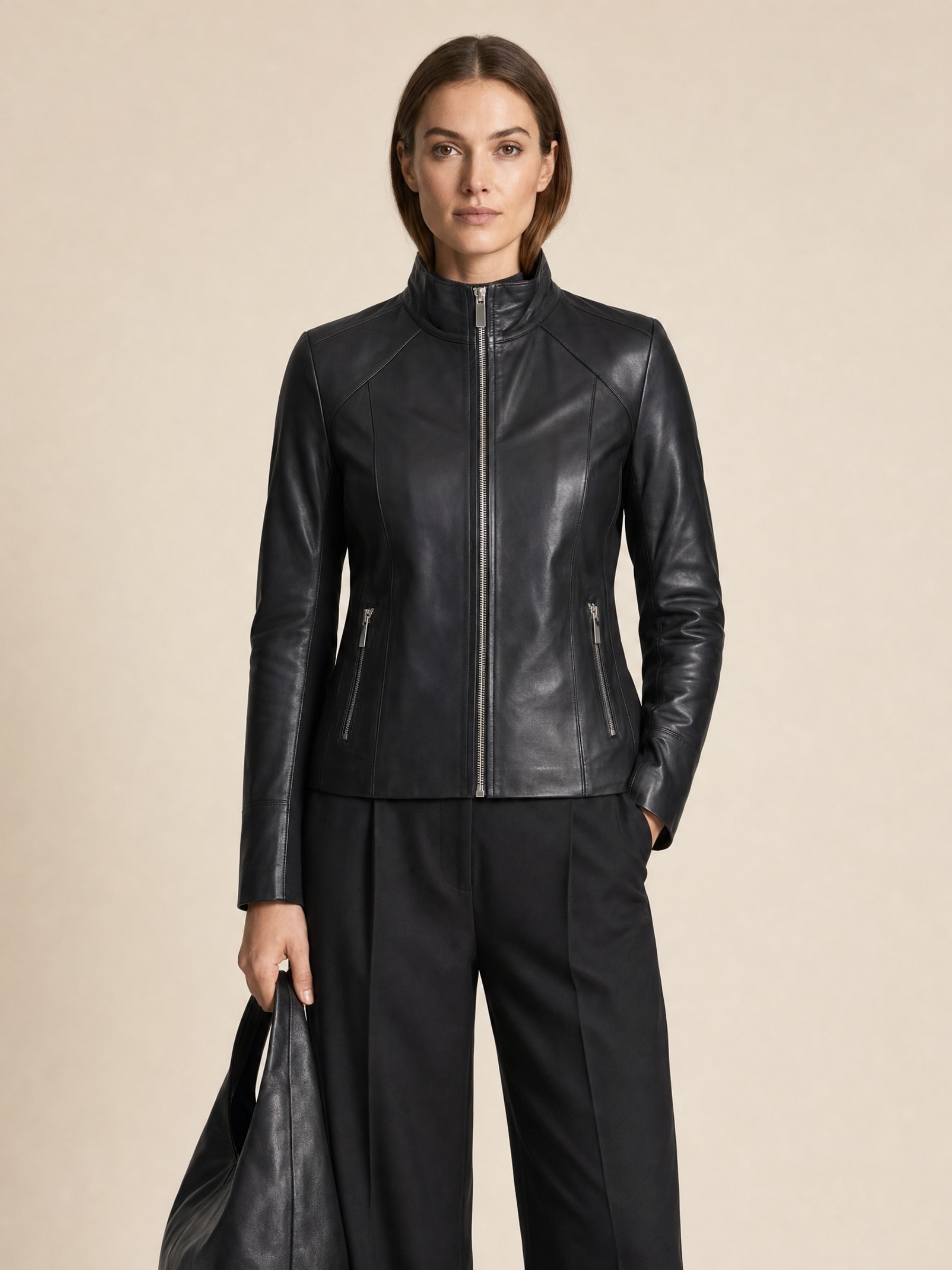 RICANO Lederjacke »Lederjacke Lea« ohne Kapuze Handgefertigt aus echtem Leder