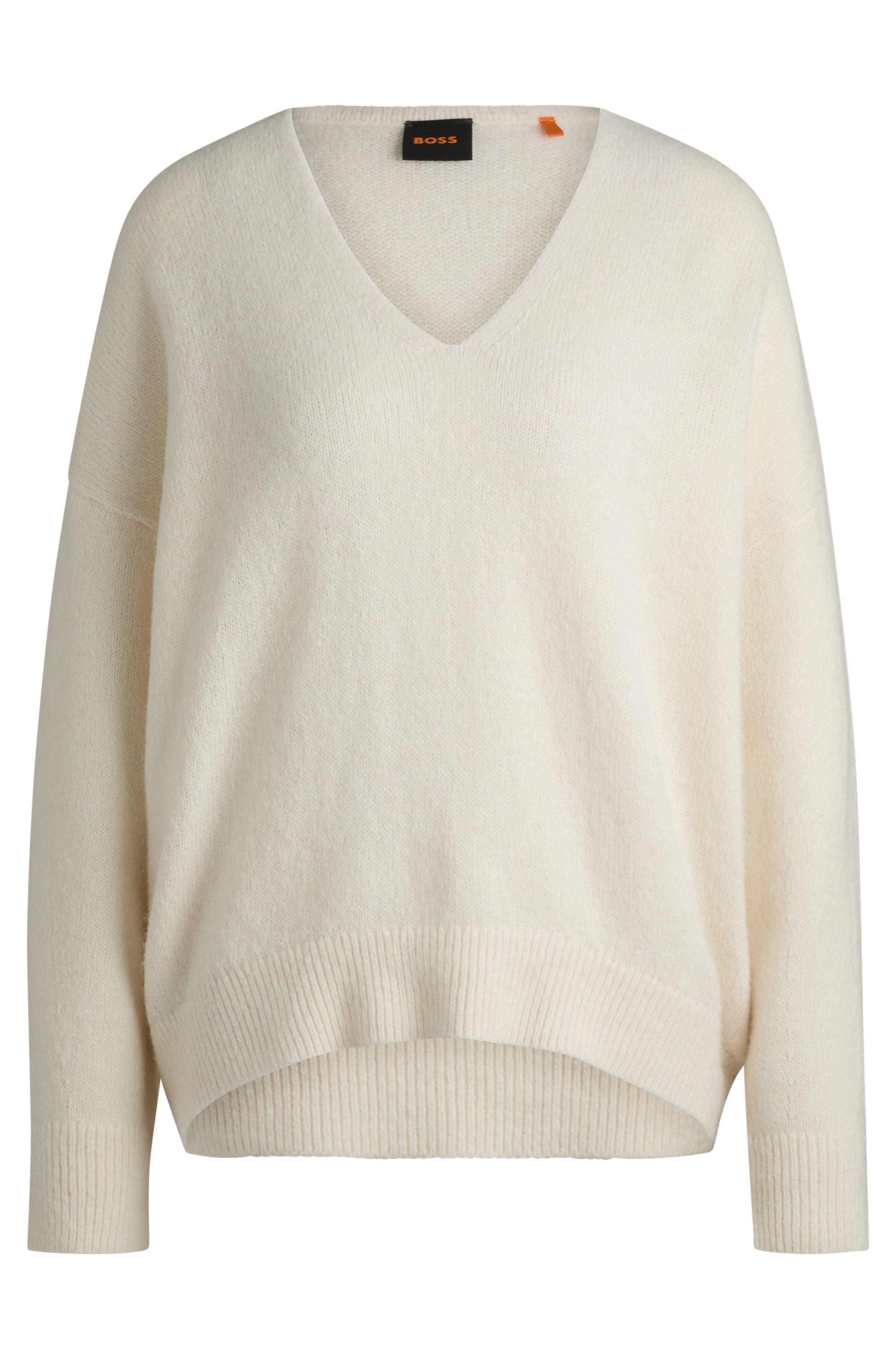 BOSS ORANGE Strickpullover »Fondella Premium Damenmode«, mit überschnittenen Schultern
