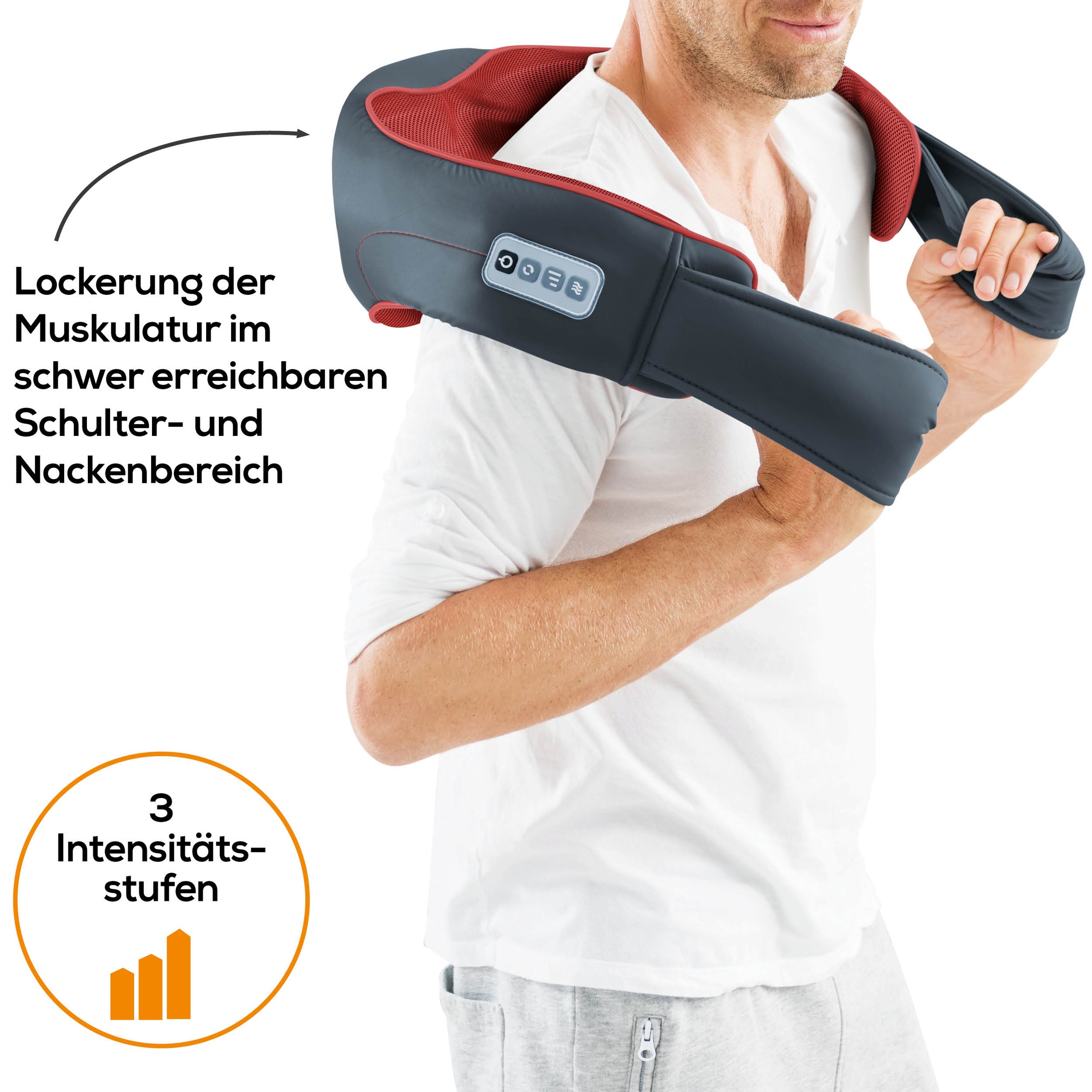 BEURER Shiatsu-Massagegerät »MG 151 für ein reales Massageerlebnis durch 3D Rückenmassage«, Mit Licht- und Wärmefunktion, 3 Intensitätsstufen, Abschaltautomatik