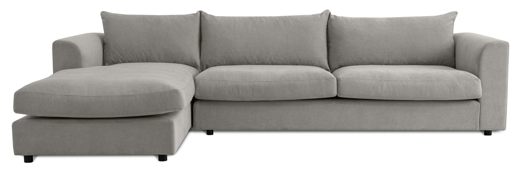 LeGer Home by Lena Gercke Ecksofa »Avelina«, (2 St.), Breite 297 cm, in Cord- und Chenille- Stoff, Rückenkissen mit Federn