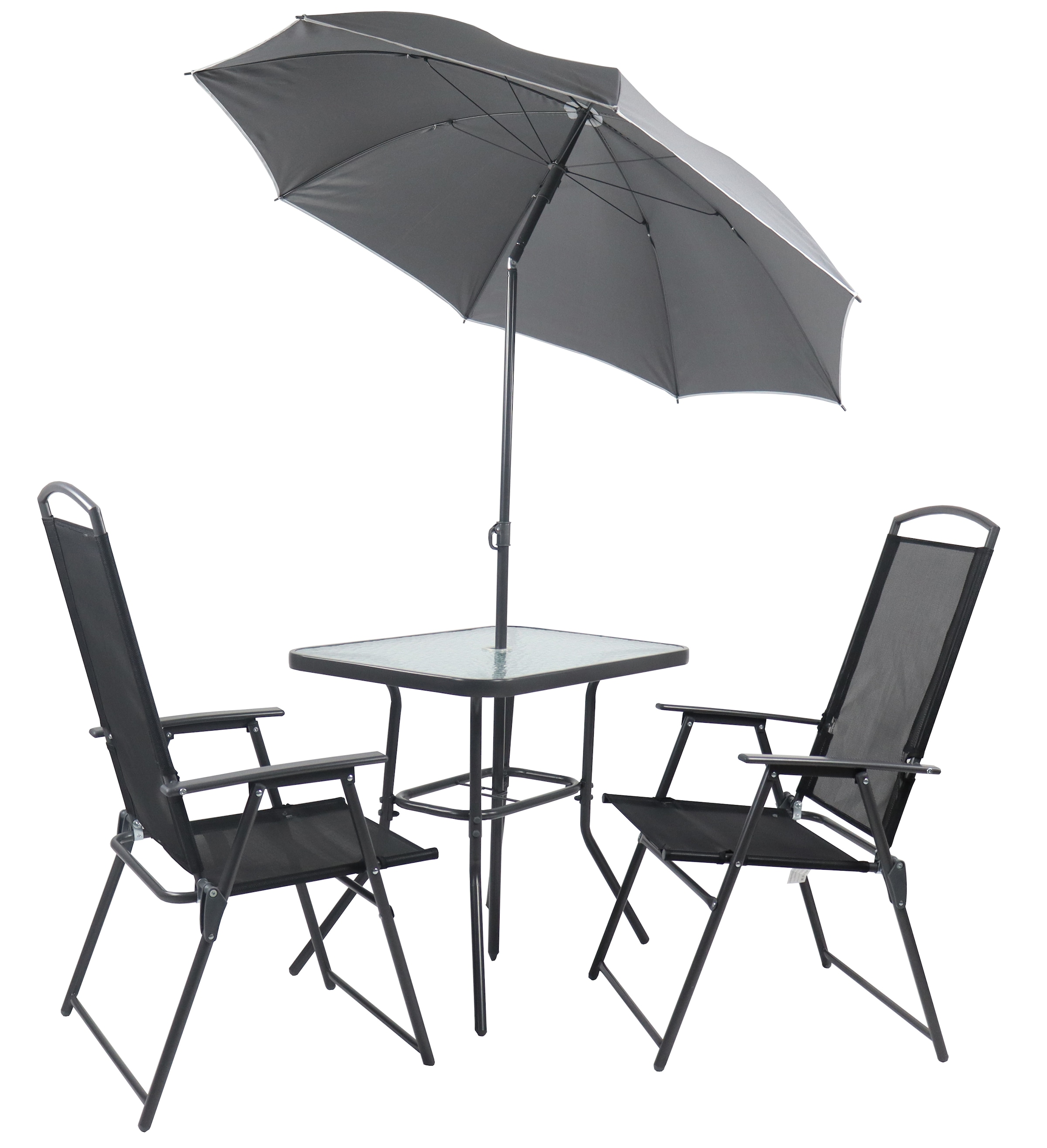 VCM Garten-Essgruppe »VCM 3-tlg Gartenmöbel Set | Sitzgruppe Essgruppe | 1x Tisch, 2x Stühle | Tisch Maße ca. H. 70 x B. 80 x T. 55 cm | Hochlehner Set 80«, (3 tlg., 80)