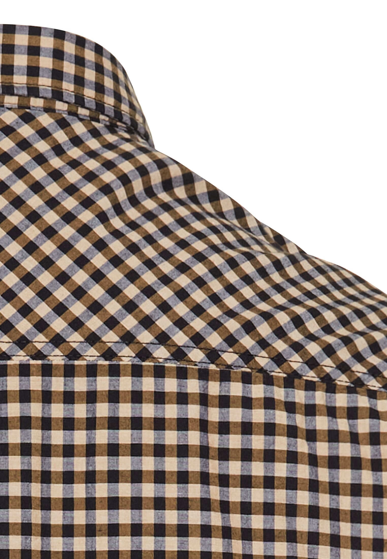 camel active Kurzarmhemd, kariert, mit Button-Down-Kragen