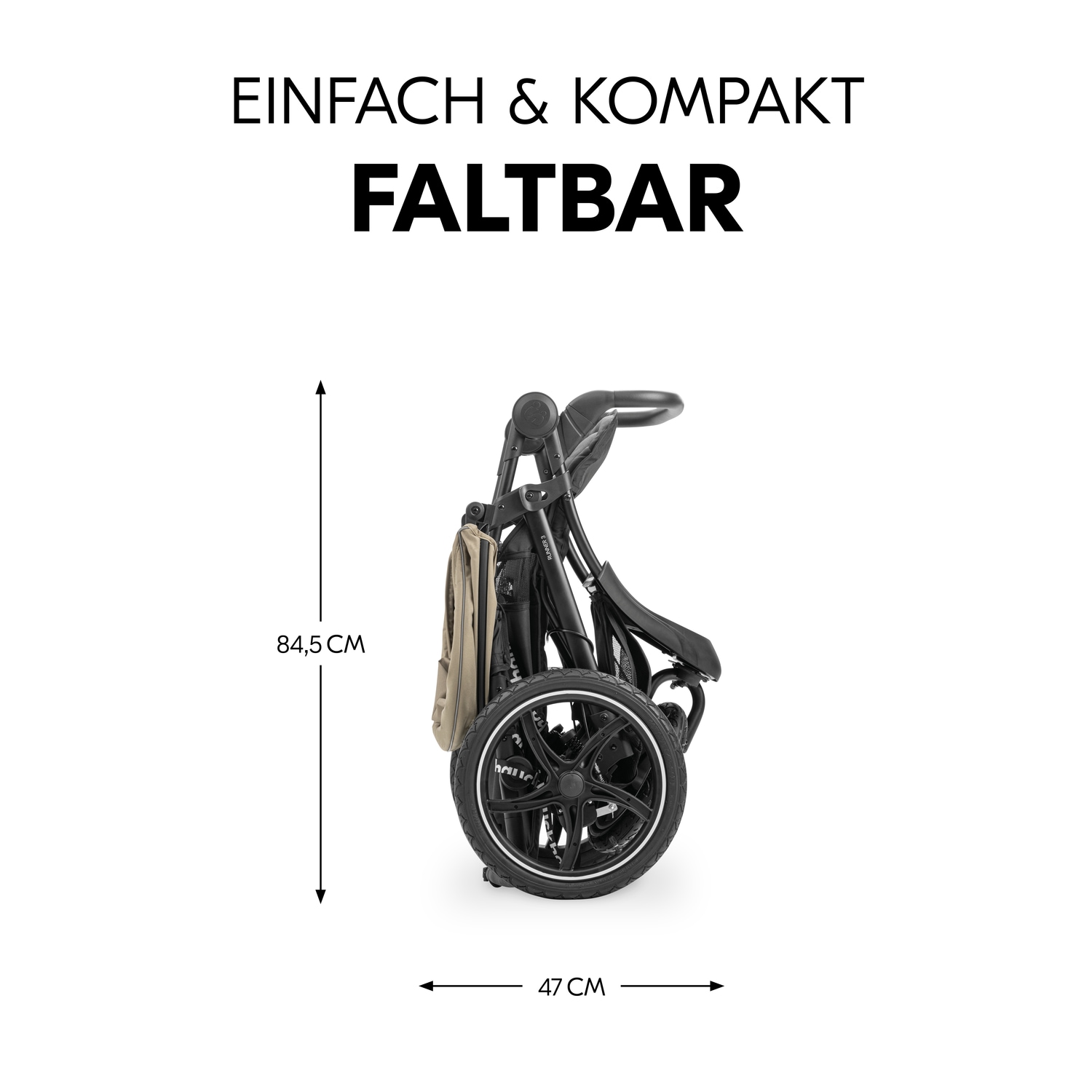 Hauck Dreirad-Kinderwagen »Runner 3, olive«, 22 kg, mit XXL-Lufträdern und Handbremse; bis 22 kg beslastbar