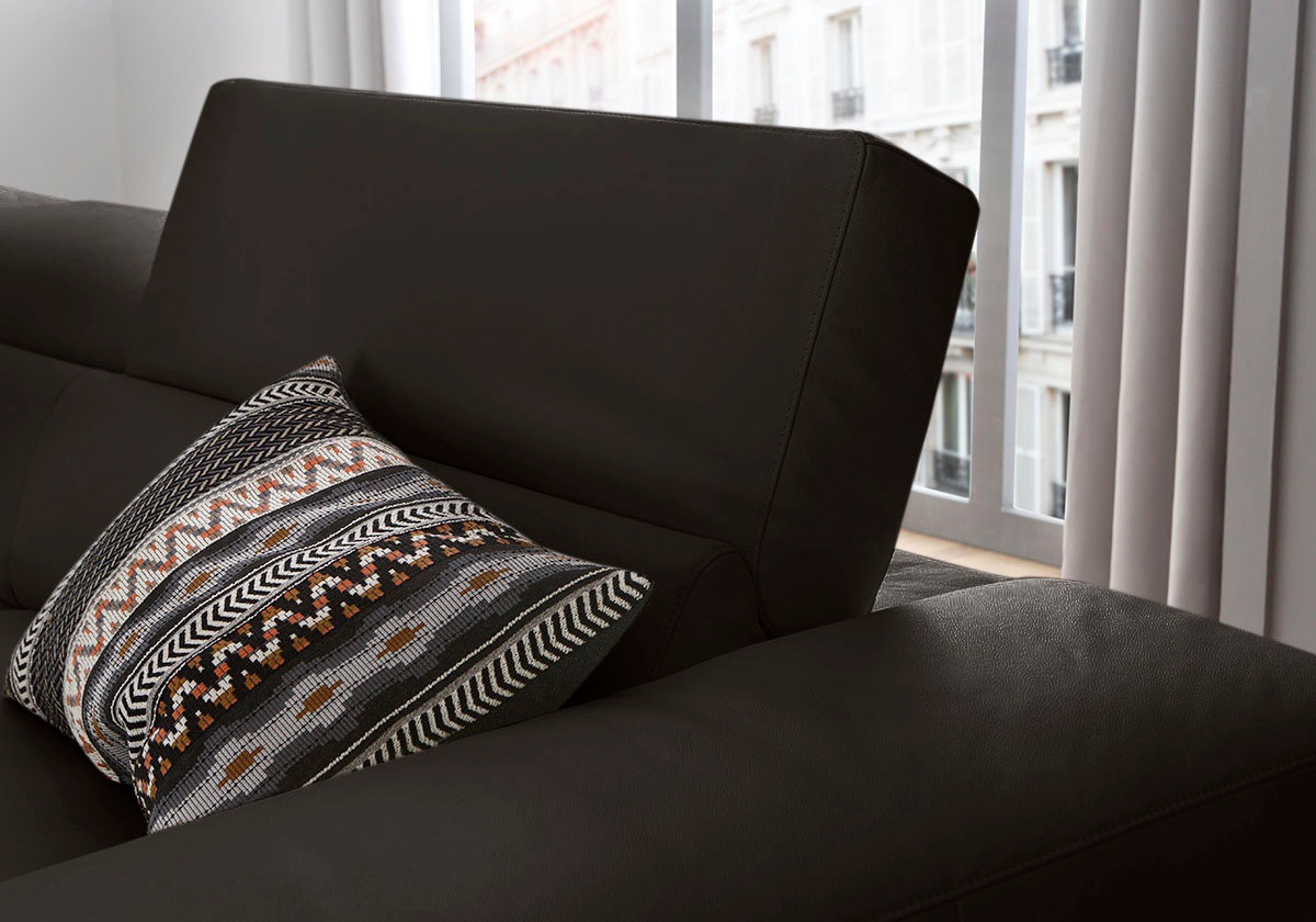 W.SCHILLIG Ecksofa »piedroo, Designsofa mit tollem Sitzkomfort, elegant und bequem, L-Form«, Kopfteilverstellung, wahlweise mit Sitztiefenverstellung, Breite 343cm