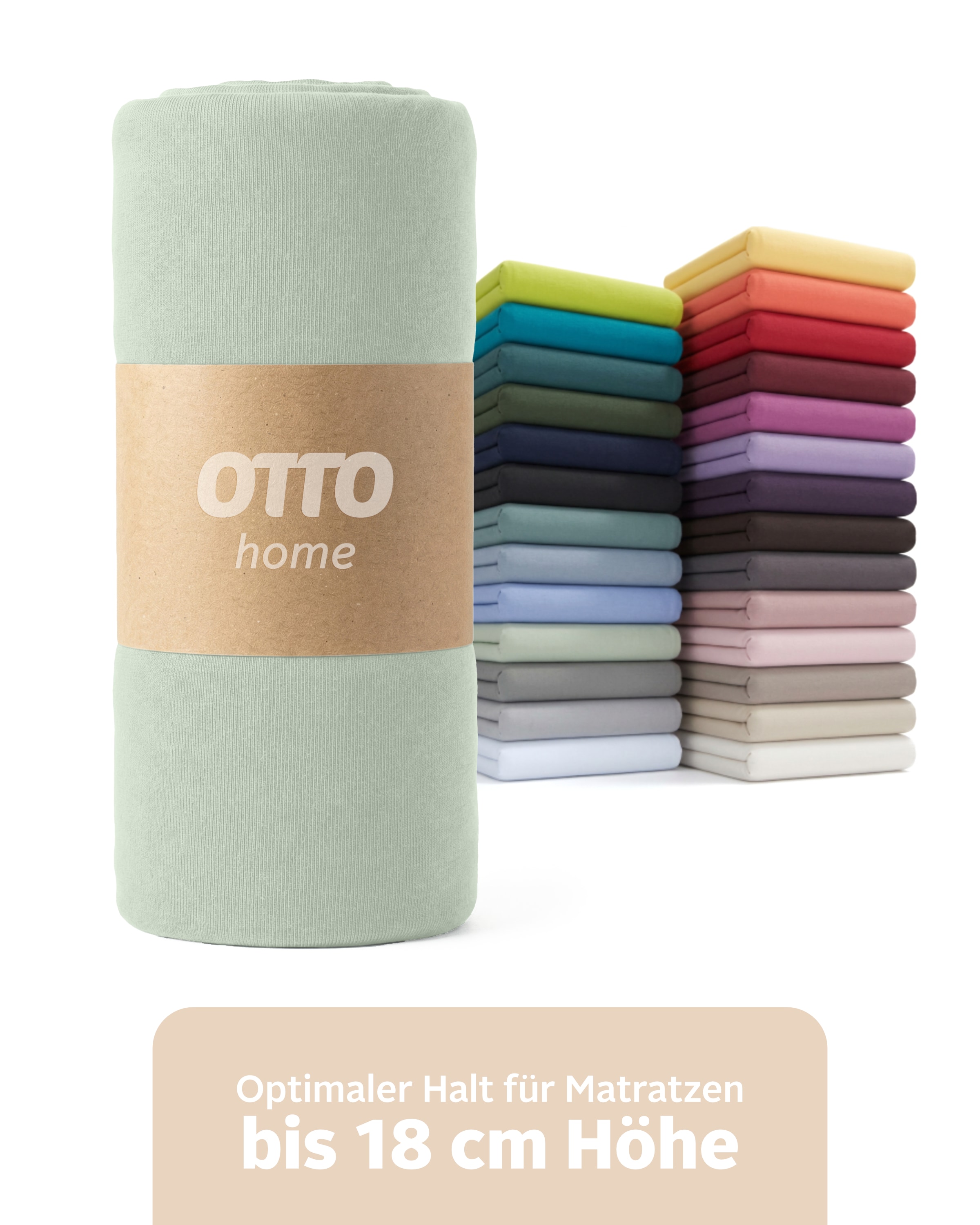OTTO home Spannbettlaken "PHYSALIS in BASIC und PREMIUM Qualität, 100% Baumwolle" für Matratzen bis 18 cm Höhe, Bettlaken, Spannbetttuch, pflegeleicht