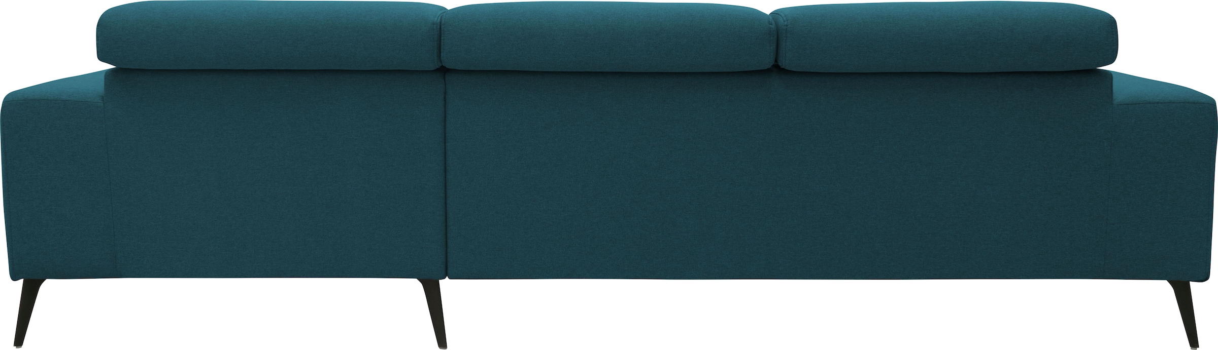 DOMO collection Ecksofa »Trento L-Form, mit Kufenfuß oder Einzelfuß«, wahlweise mit Kopfteilverstellung, Recamiere links/rechts bestellbar