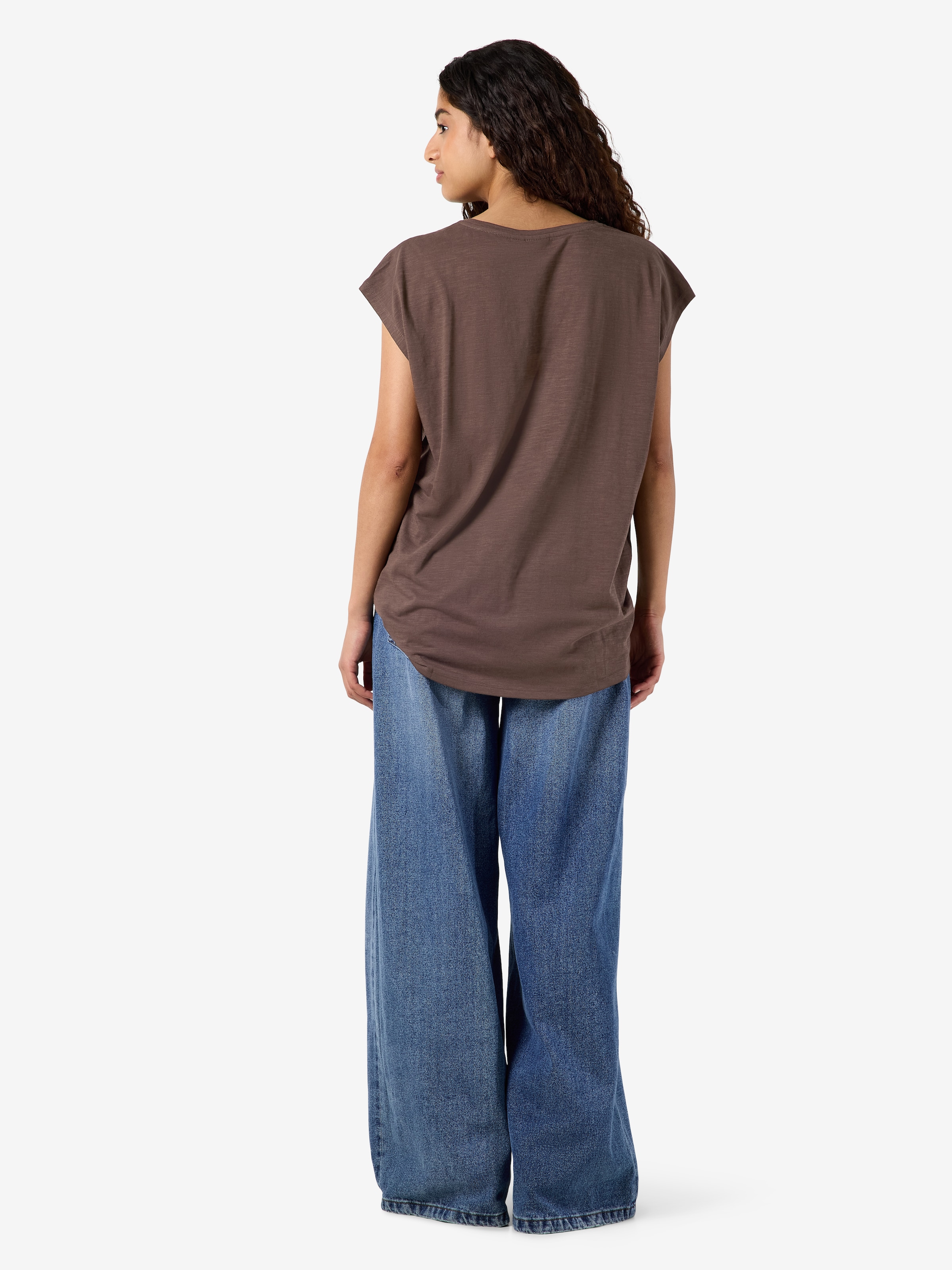 Noisy may Kurzarmshirt »NMMATHILDE S/S LOOSE LONG TOP NOOS« Baumwollmischung, relaxed fit