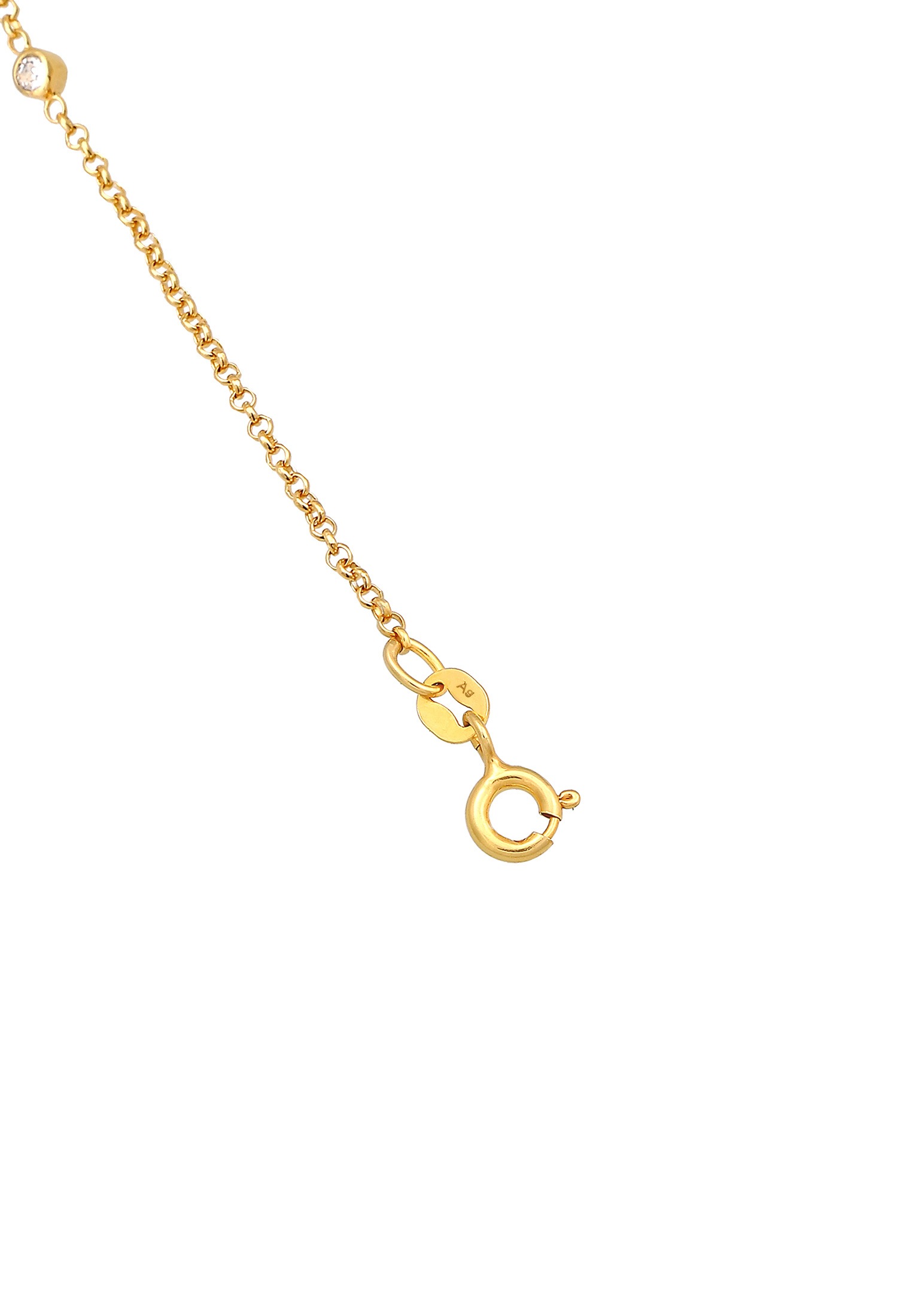 Elli Fußkette »Fußschmuck Kristalle Plättchen Basic 925 Silber«