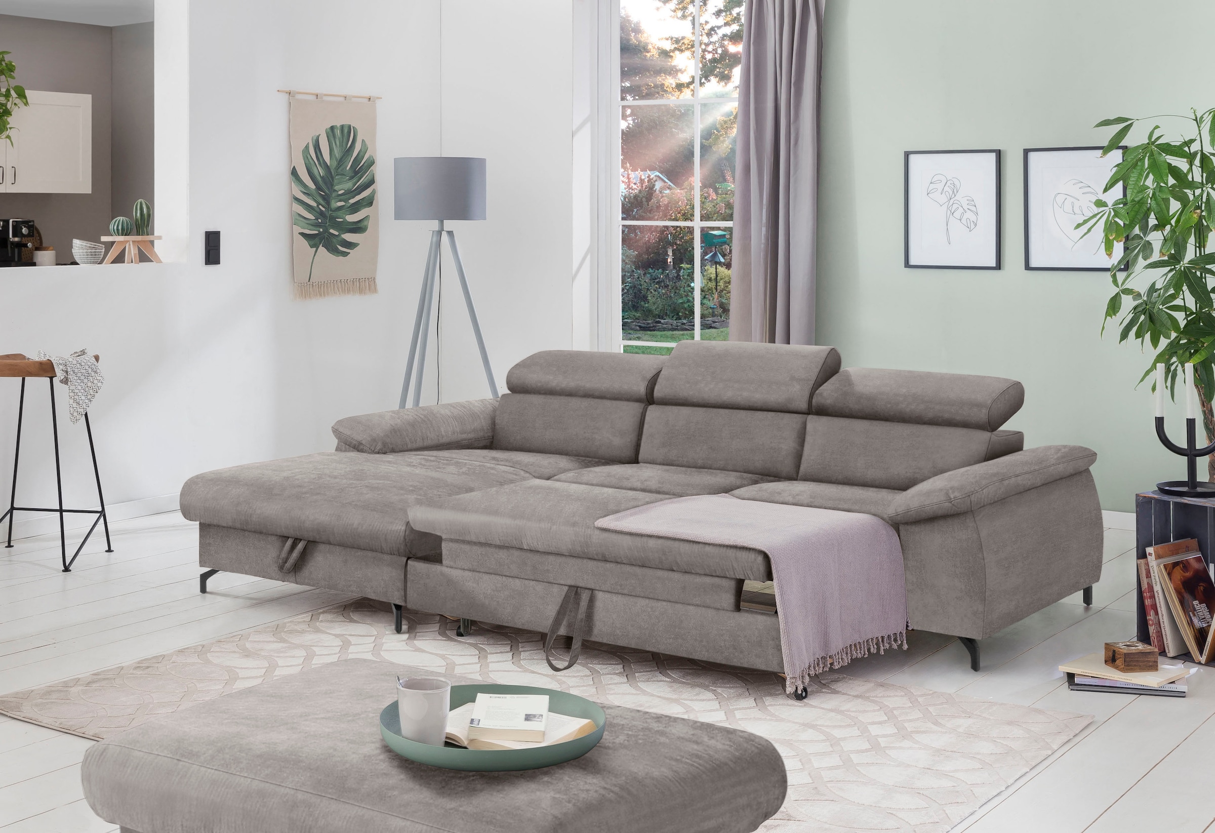 COTTA Ecksofa »Kitty L-Form«, inkl. Kopfteilverstellung, optional mit Bettfunktion u. Bettkasten
