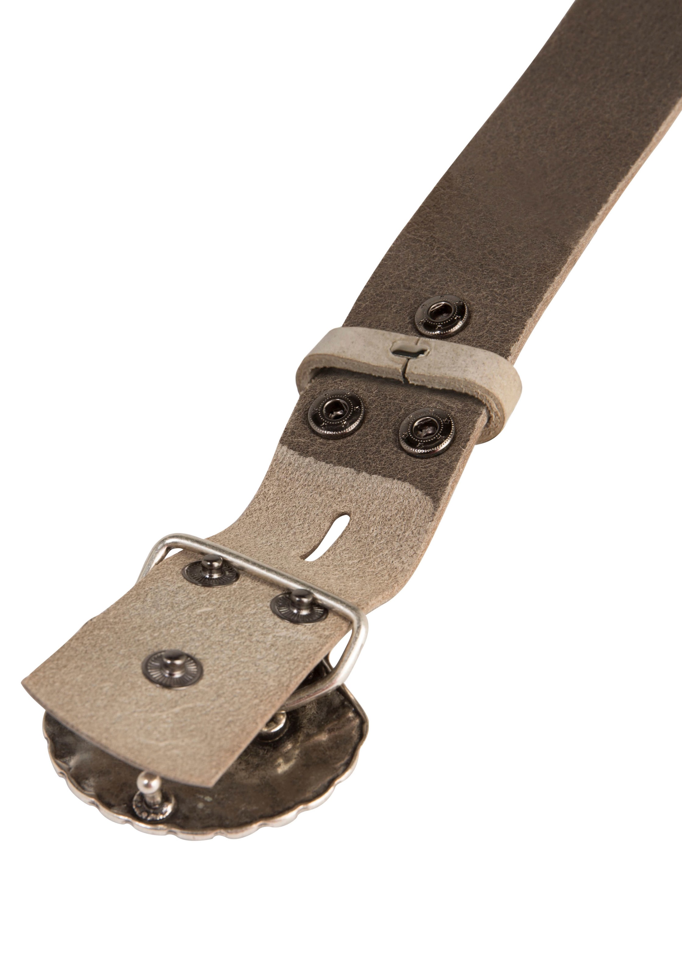 Rettungsring Gürtel Ledergürtel mit austauschbarer Schließe »Muschel Nieten«