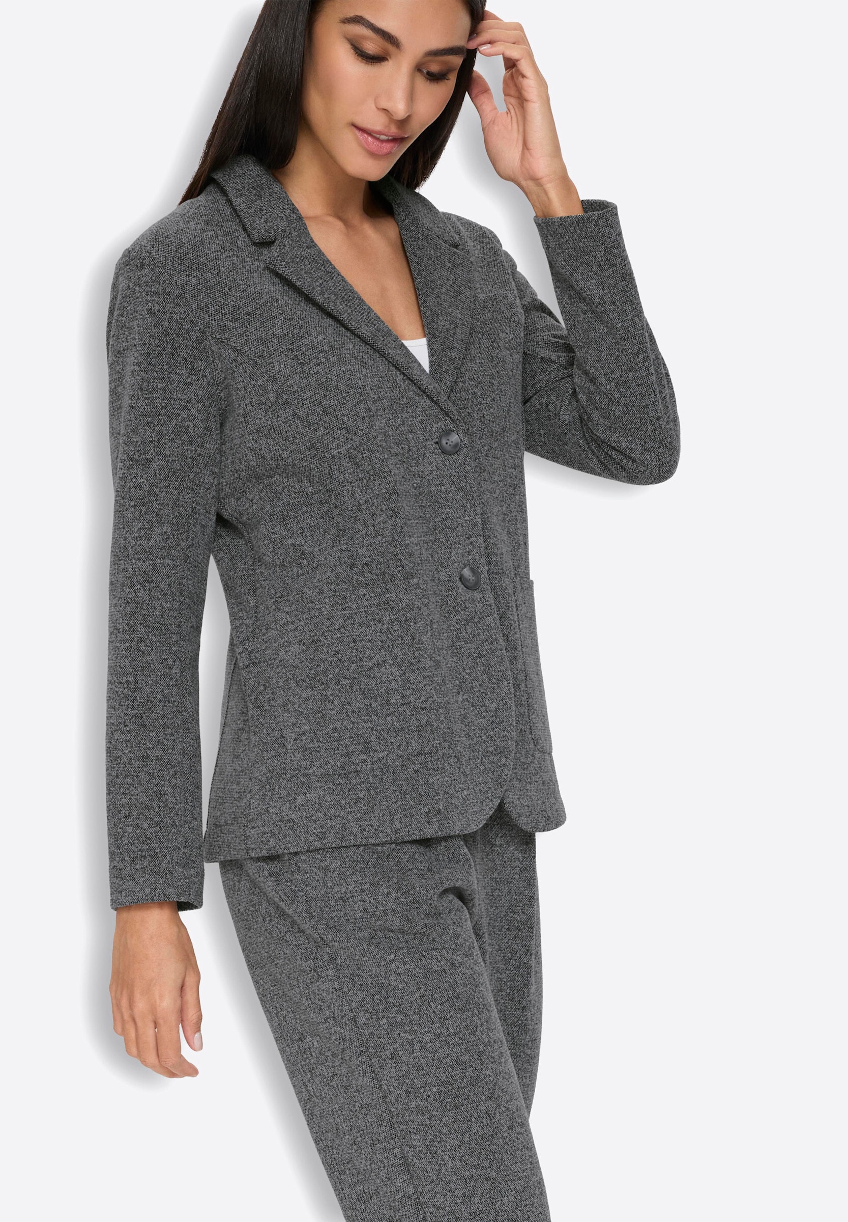 heine Business-Kostüm »Jersey-Hosenanzug Hosenanzug in Tweed-Optik«