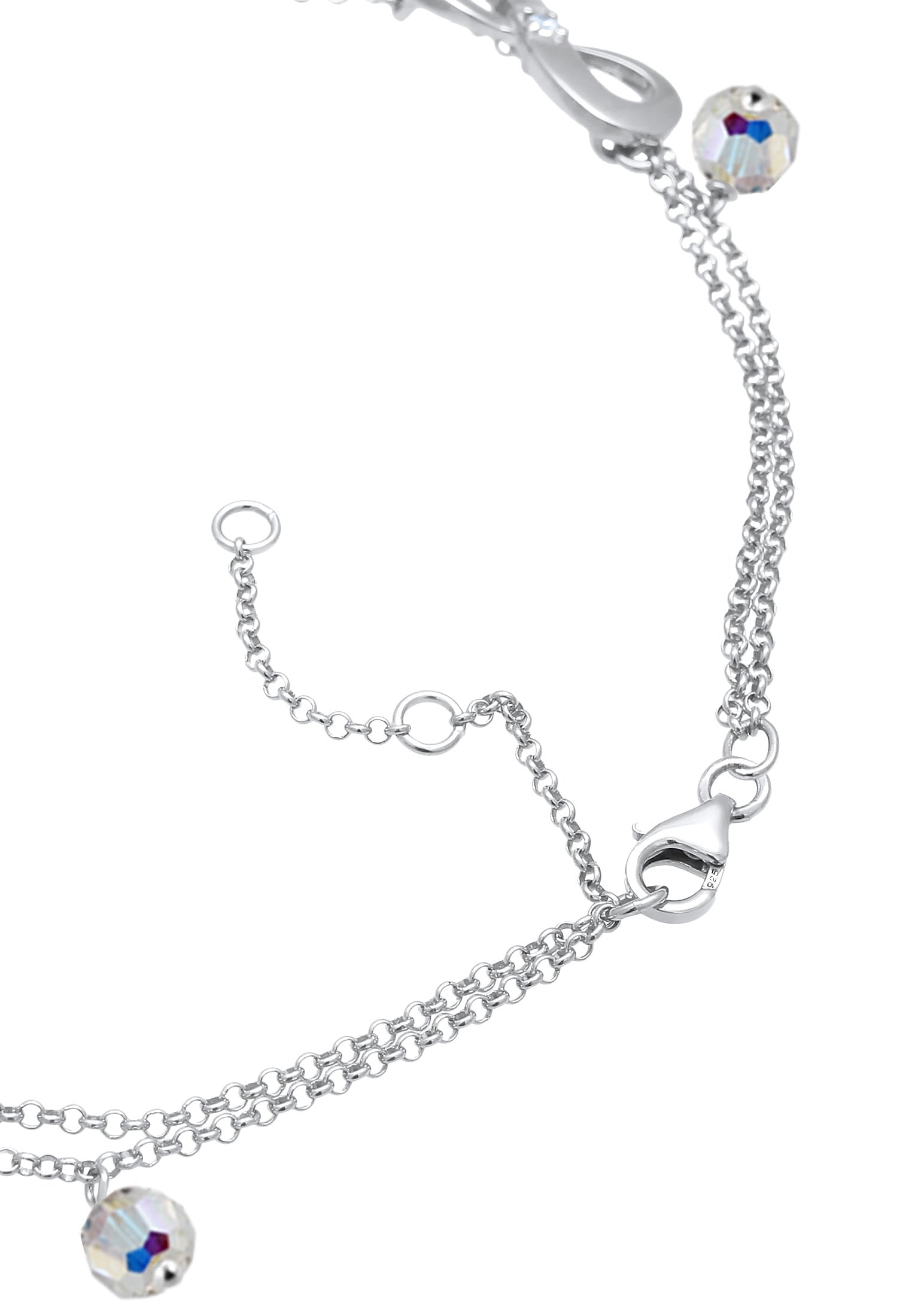 Nenalina Fußkette »Fußschmuck Infinity Kristalle Zirkonia 925 Silber«