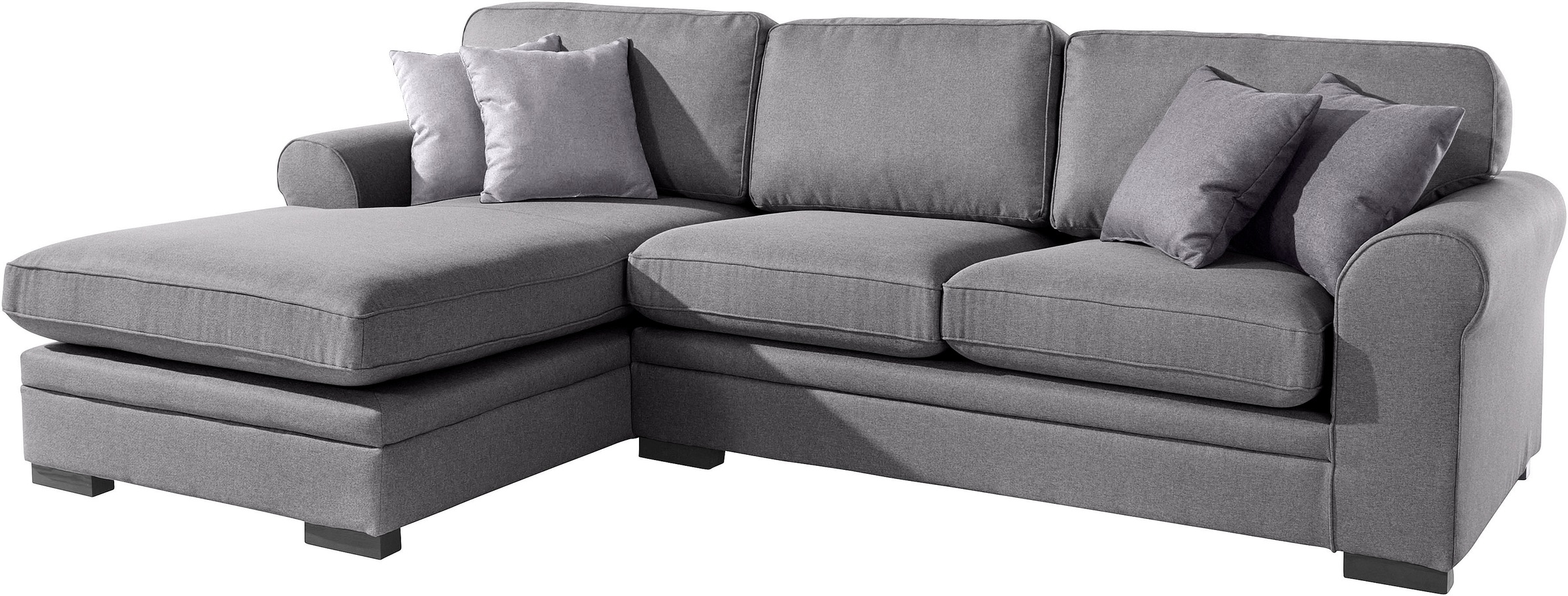 Home affaire Ecksofa »Broughton L-Form«, weicher Sitzkomfort, incl. 4 Zierkissen, Keder