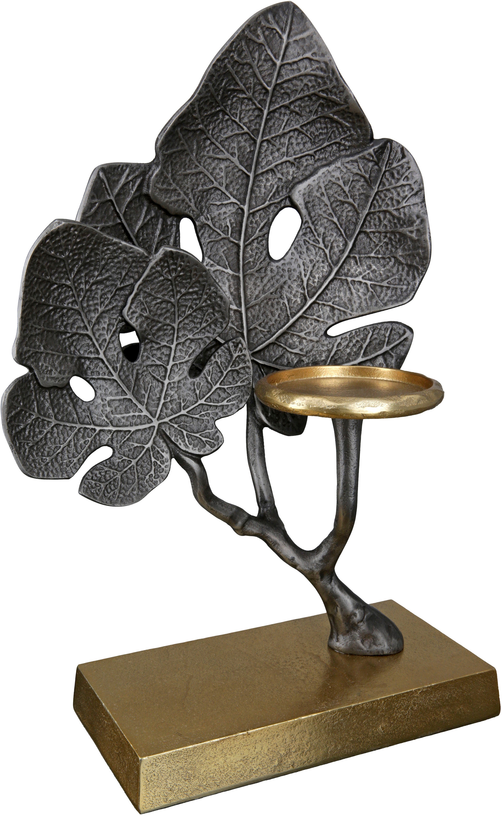 GILDE Kerzenleuchter »Leaf«, (1 St.), Kerzenhalter aus Aluminium, 1-flammig