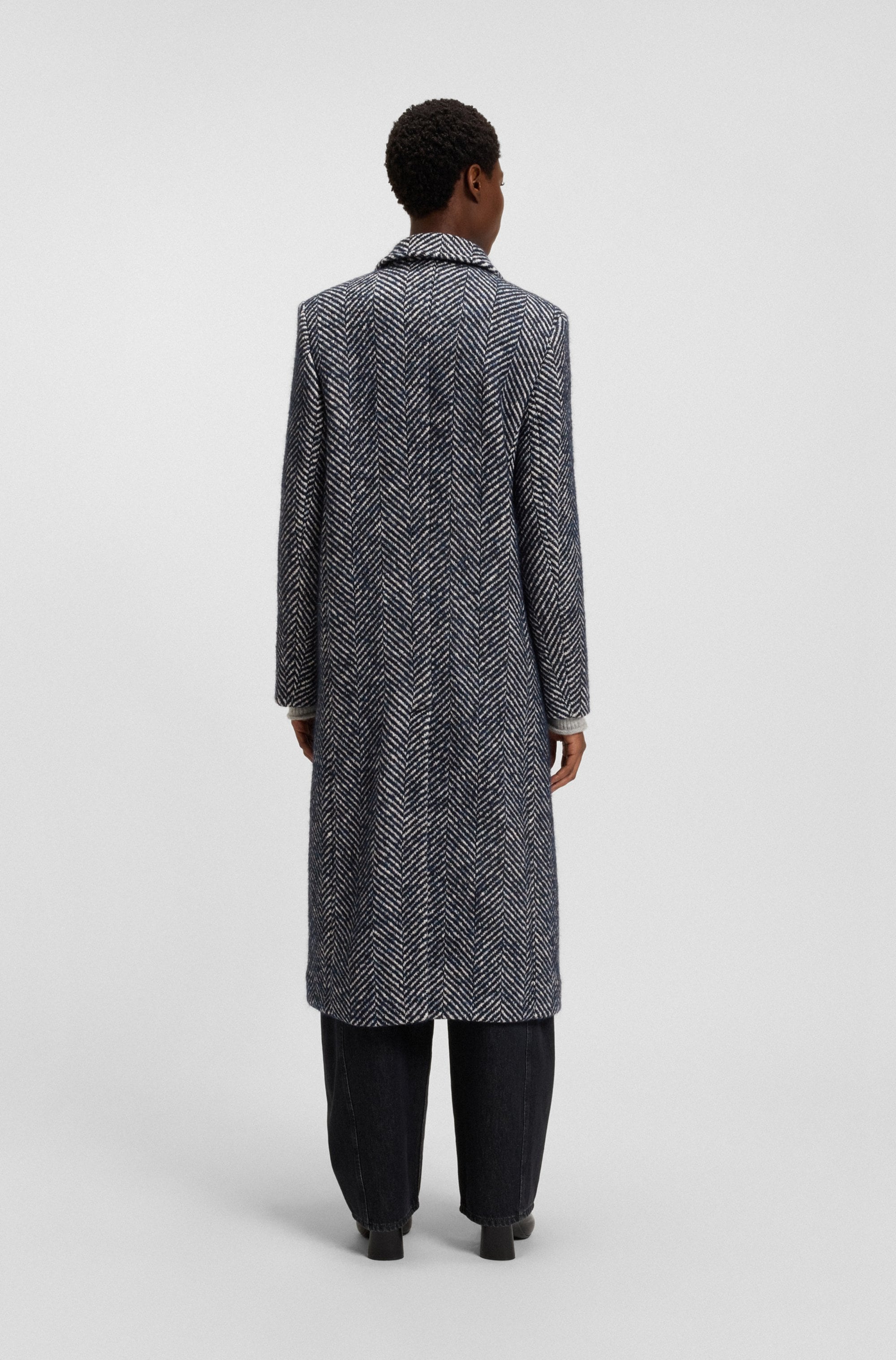 BOSS ORANGE Langmantel »Covalli Premium Damenmode« mit zweireihiger Knopfleiste, Regular Fit