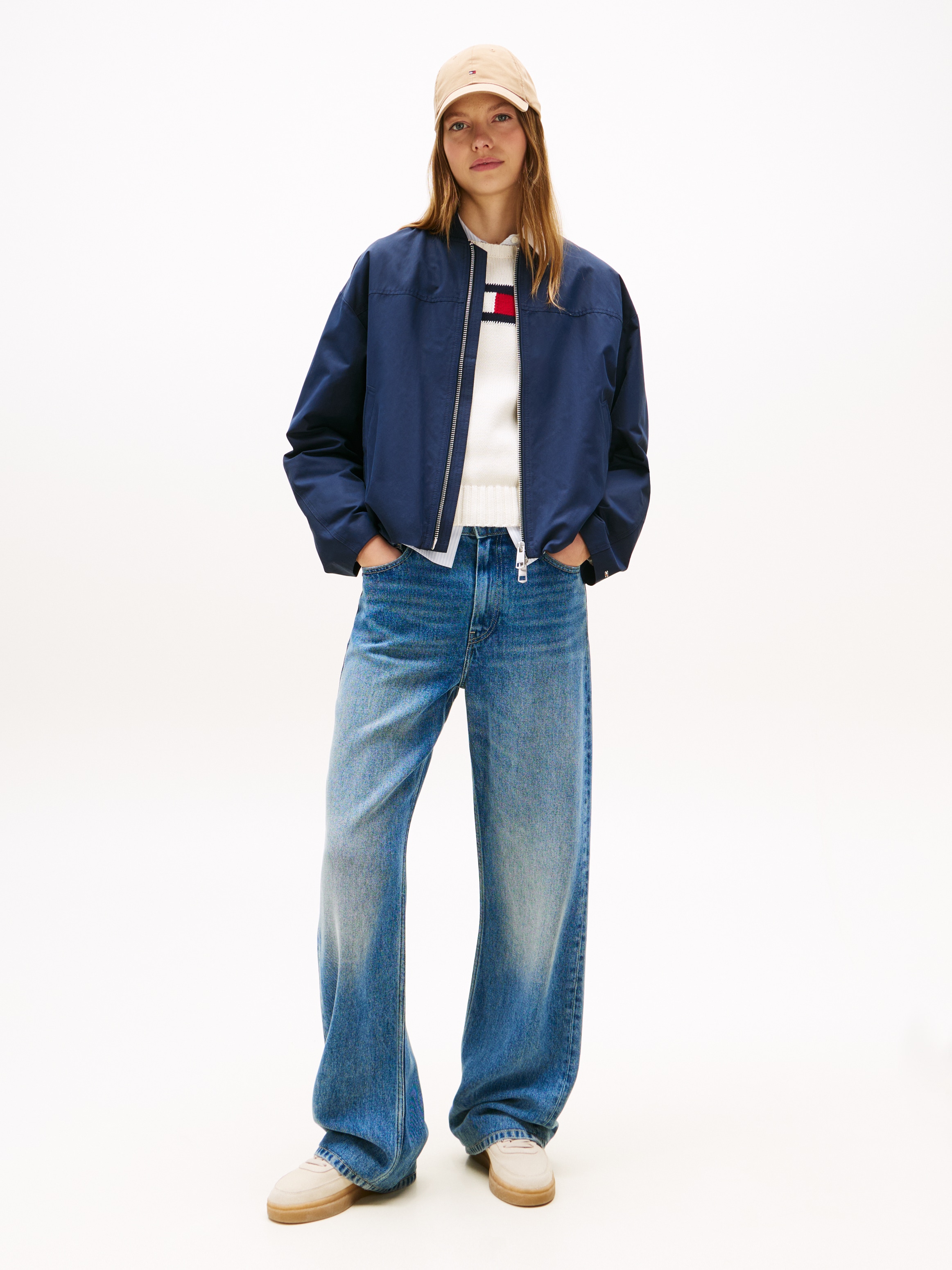 Tommy Hilfiger Bomberjacke »COTTON NYLON REG BOMBER«, ohne Kapuze