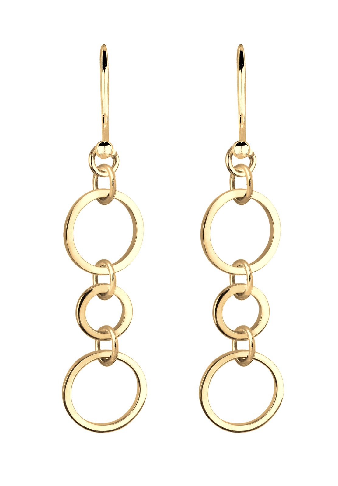 Elli Paar Ohrhänger »Ohrringe Ringe Kreise Geo Elegant Filigran 925 Silber vergoldet«