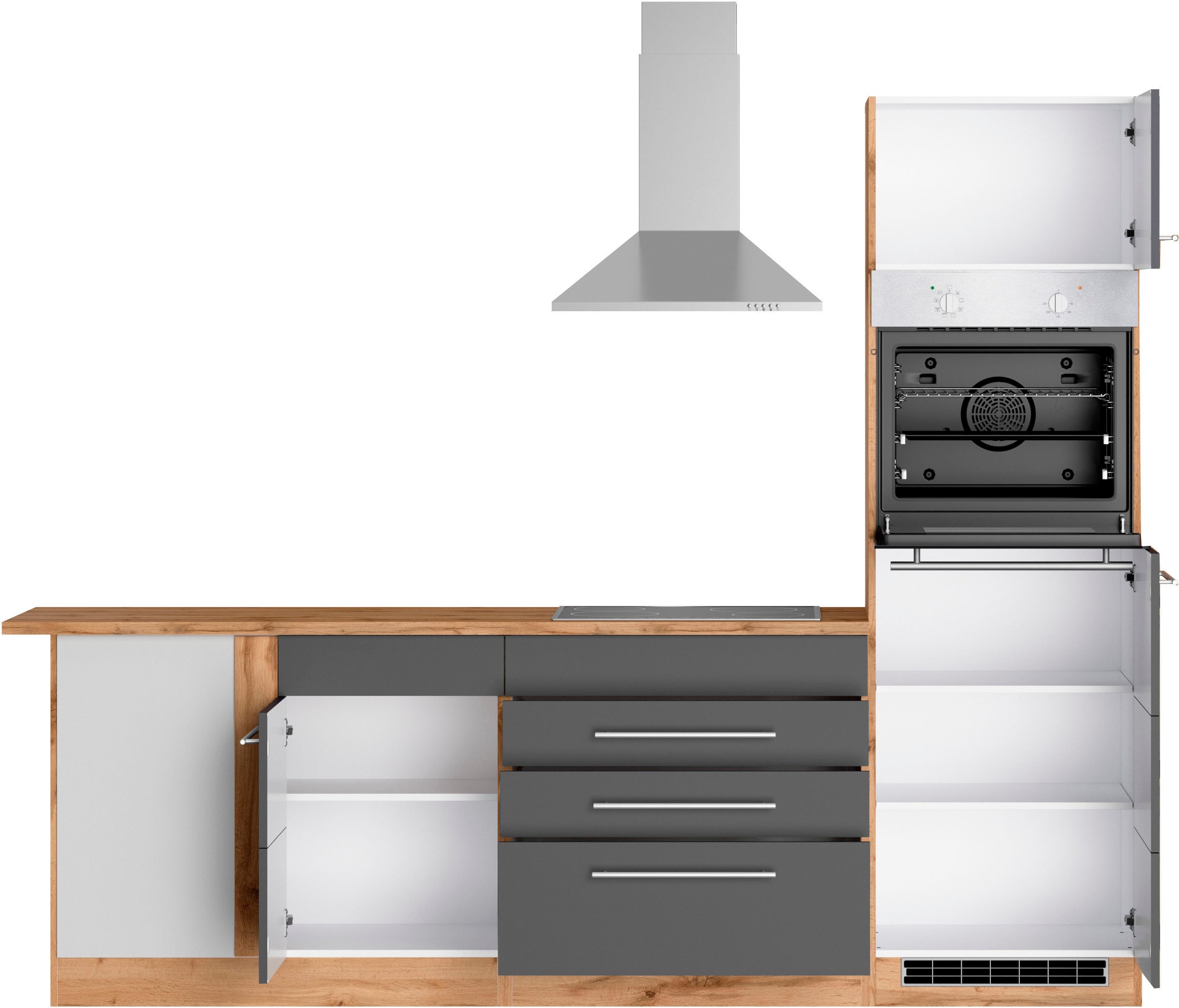 KOCHSTATION Winkelküche »KS-Wien« Stellbreite 220 x 250 cm, wahlweise mit E-Geräten