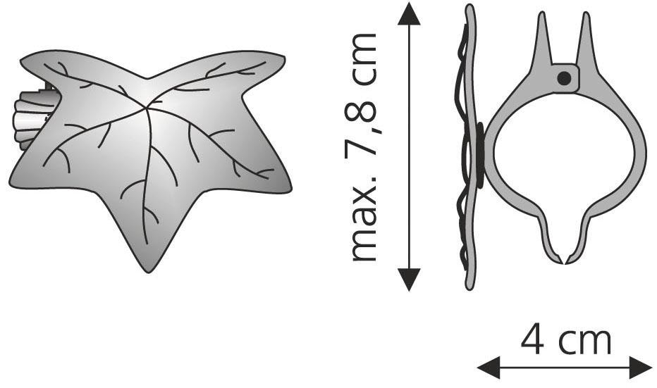 Liedeco Dekoklammer »Blatt«, (Packung, 2 St.), für Gardinen, Vorhänge