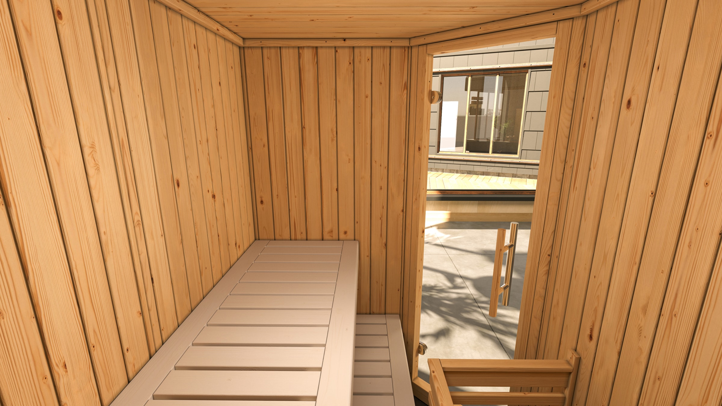 weka Sauna »Element-Ecksauna VARBERG 1« vorgefertigte Elemente, moderne Ganzglastür
