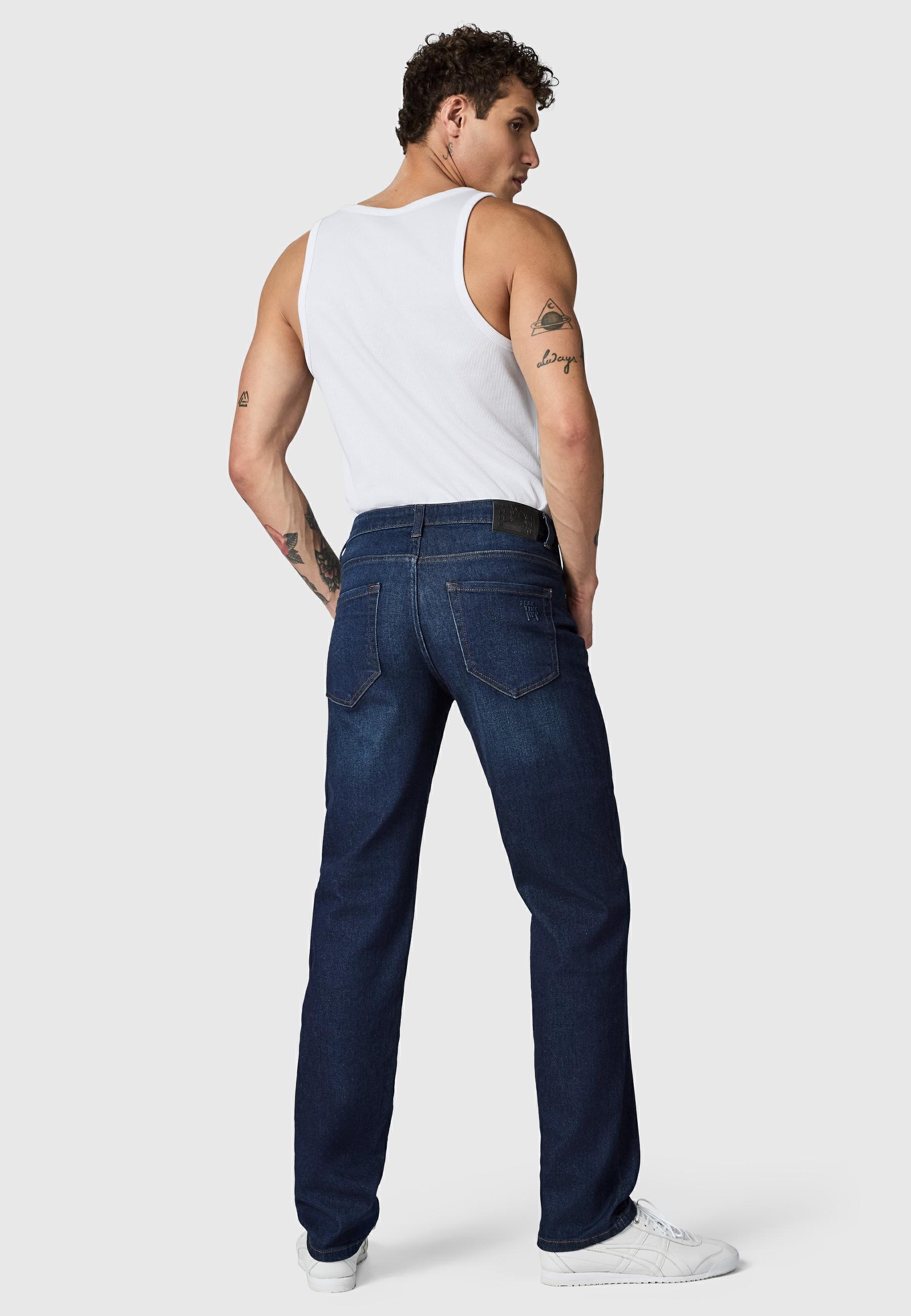 PEAK TIME Tapered-fit-Jeans »Tapered-fit-Jeans Cosmis« Herren Tapered Jeans mit Logoprägung