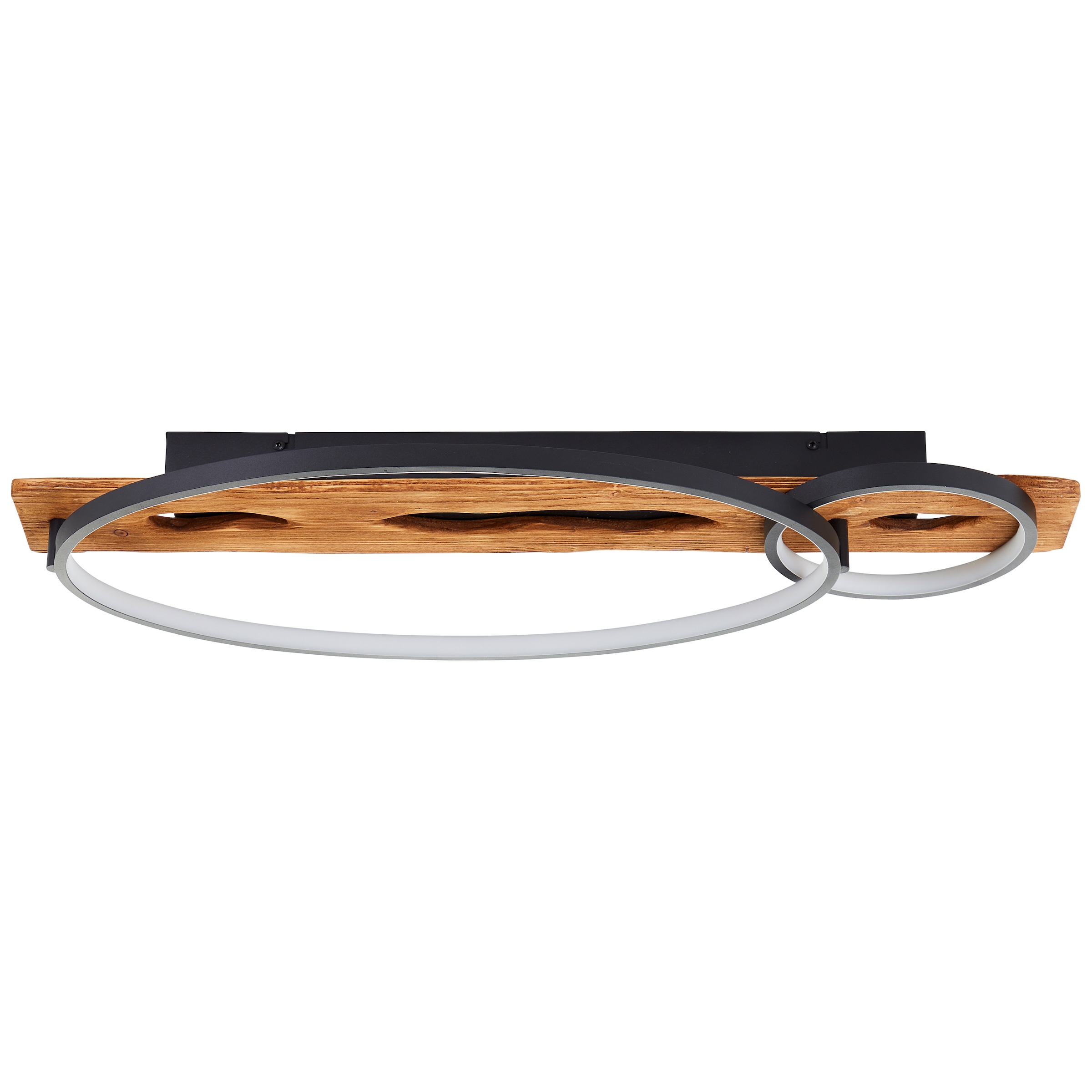 Brilliant LED Deckenleuchte »Pirus«, 70 x 30 cm, 3300 lm, 3000 K, dimmbar, schwarz/holz