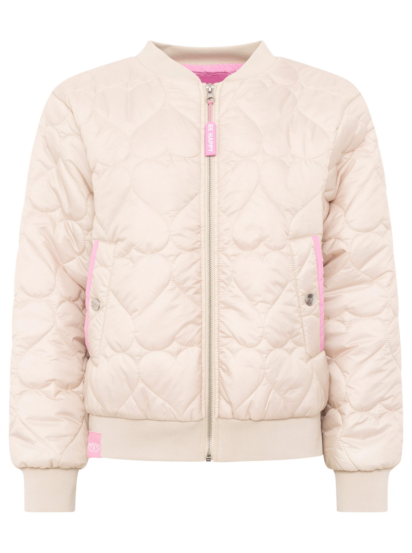 Zwillingsherz Bomberjacke »"Be Happy"« ohne Kapuze modisch, Kontrastdetails, regular fit, langärmelig, mit Herzsticker