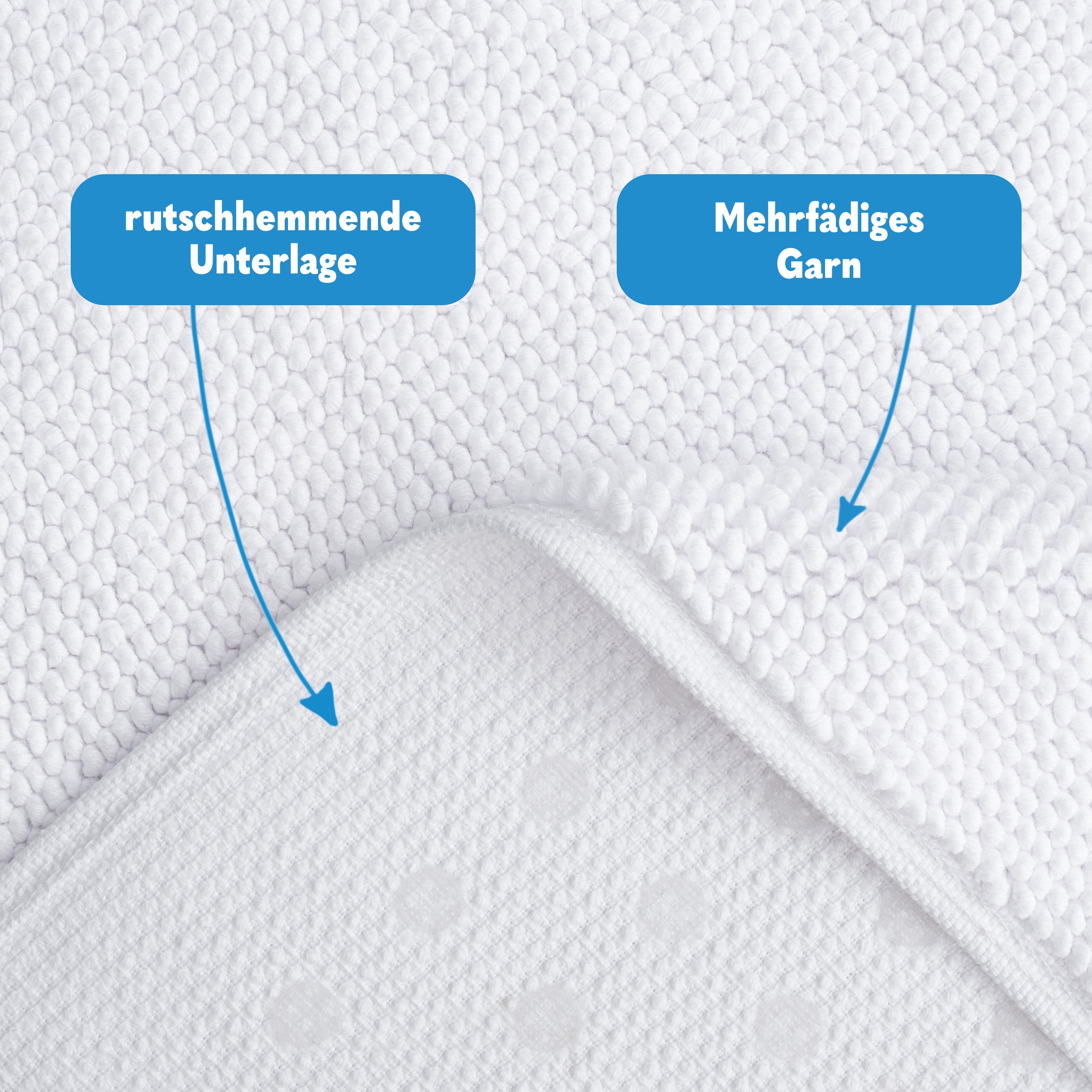 HAMMETEX Badematte »rutschfeste Badvorleger«, rutschhemmend beschichtet, strapazierfähig, einfarbig, 100% Baumwolle, in 2 Größen erhältlich