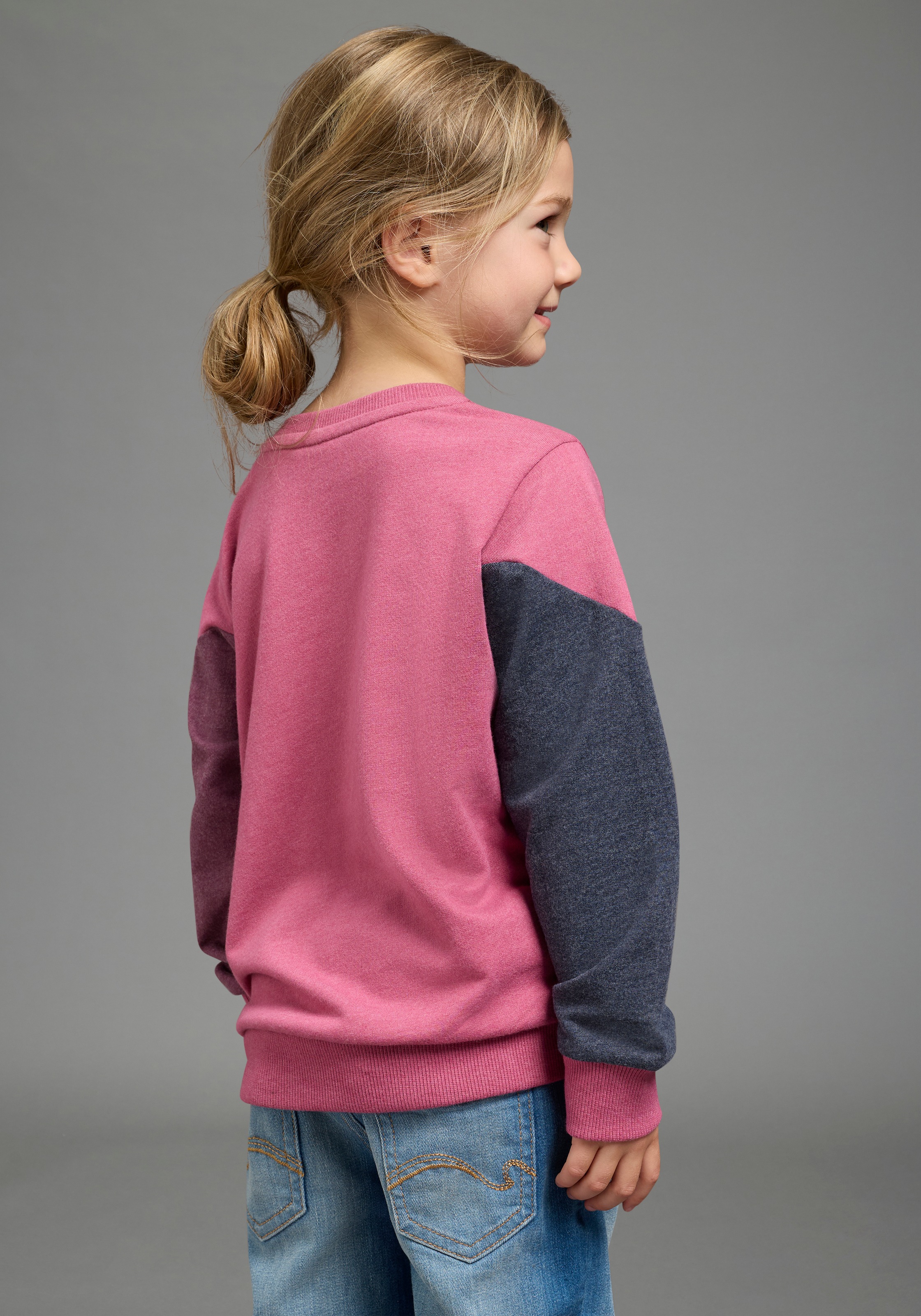 KangaROOS Sweatshirt »Colorblocking für kleine Mädchen«, Langarm,  hüftlang,  lockere Passform,  mit Logodruck
