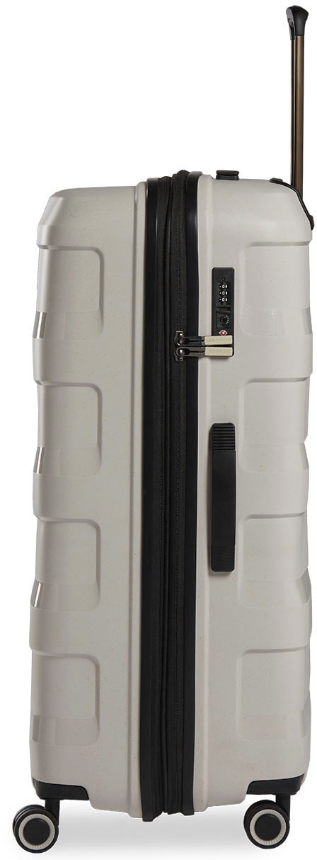Stratic Hartschalen-Trolley »Straw + L, beige«, 4 Rollen, Reisekoffer großer Koffer Aufgabegepäck TSA-Zahlenschloss
