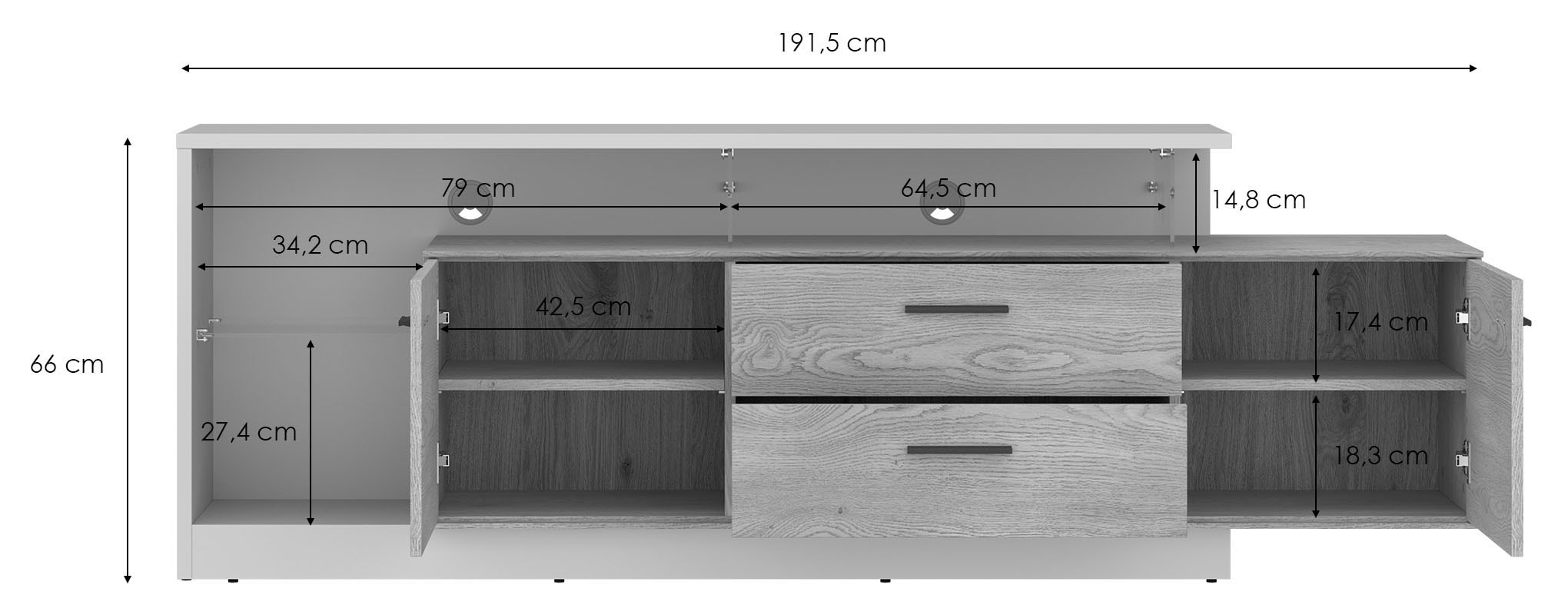 INOSIGN Lowboard »LAGOON«, Breite ca.191,5 cm