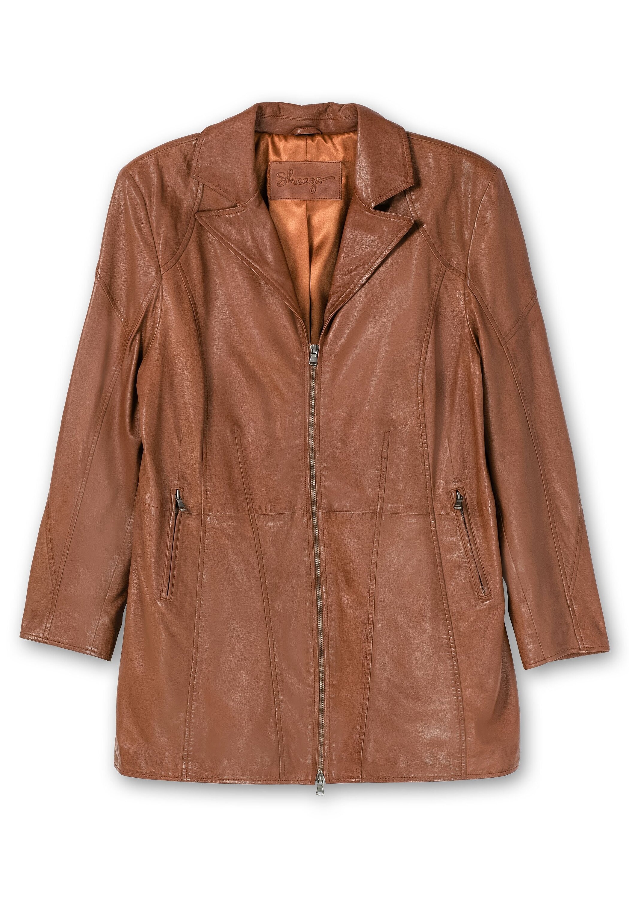 Sheego Lederjacke »Lederjacke aus Lammnappa, mit Reverskragen«