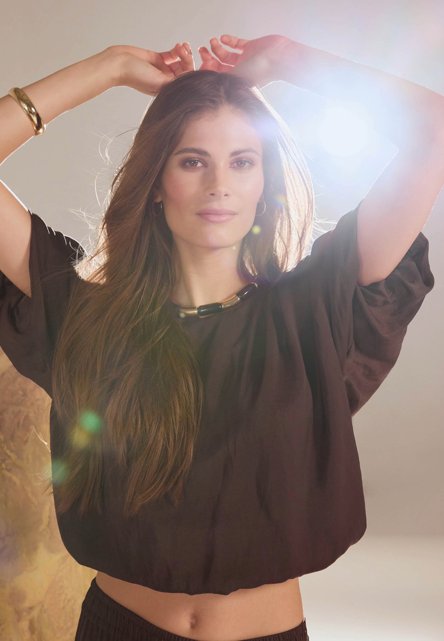Zero Satinbluse »Satinbluse mit Ballonärmeln«