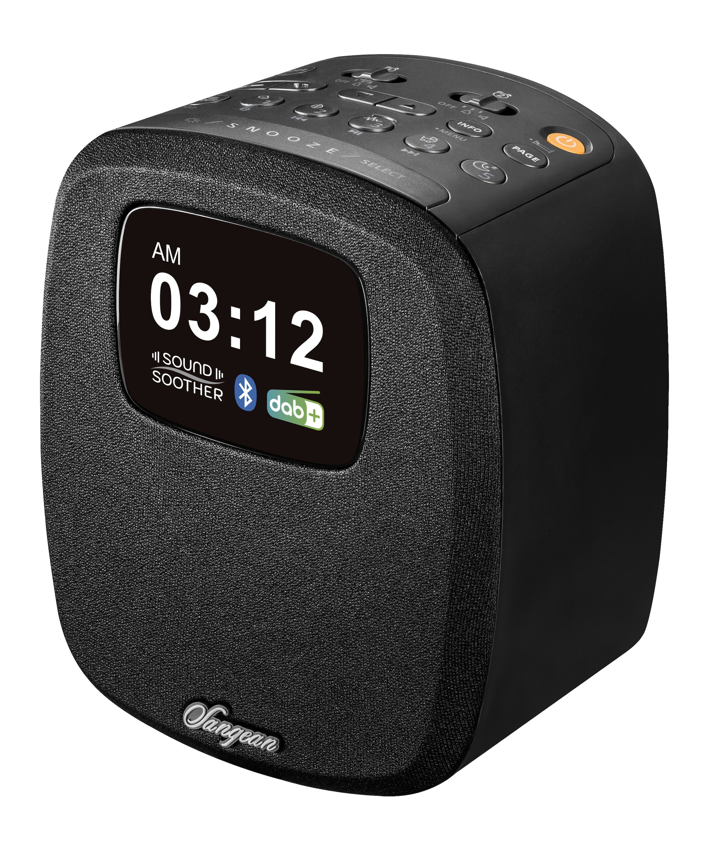 Sangean Uhrenradio »DCR-83«, (A2DP Bluetooth-AVRCP Bluetooth FM-Tuner mit RDS), DAB+, Farbdisplay, Bluetooth, USB zum Aufladen des Smartphones