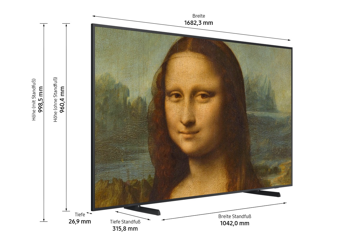 Samsung LED Lifestyle Fernseher »75" QLED 4K The Frame (2022)«, 189 cm/75 Zoll, Smart-TV, Quantum Prozessor 4K,Mattes Display,Quantum HDR