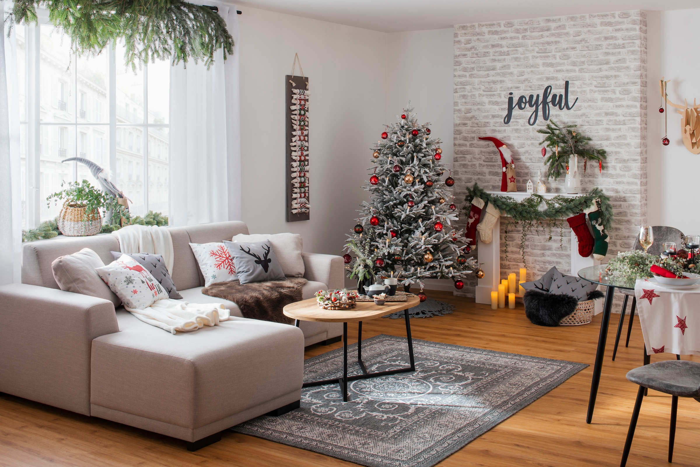 my home Weihnachtsbaumkugel »Advent, Weihnachtsdeko rot, Christbaumschmuck, Christbaumkugeln Glas«, (Set, 30 St.), mundgeblasen und handdekoriert
