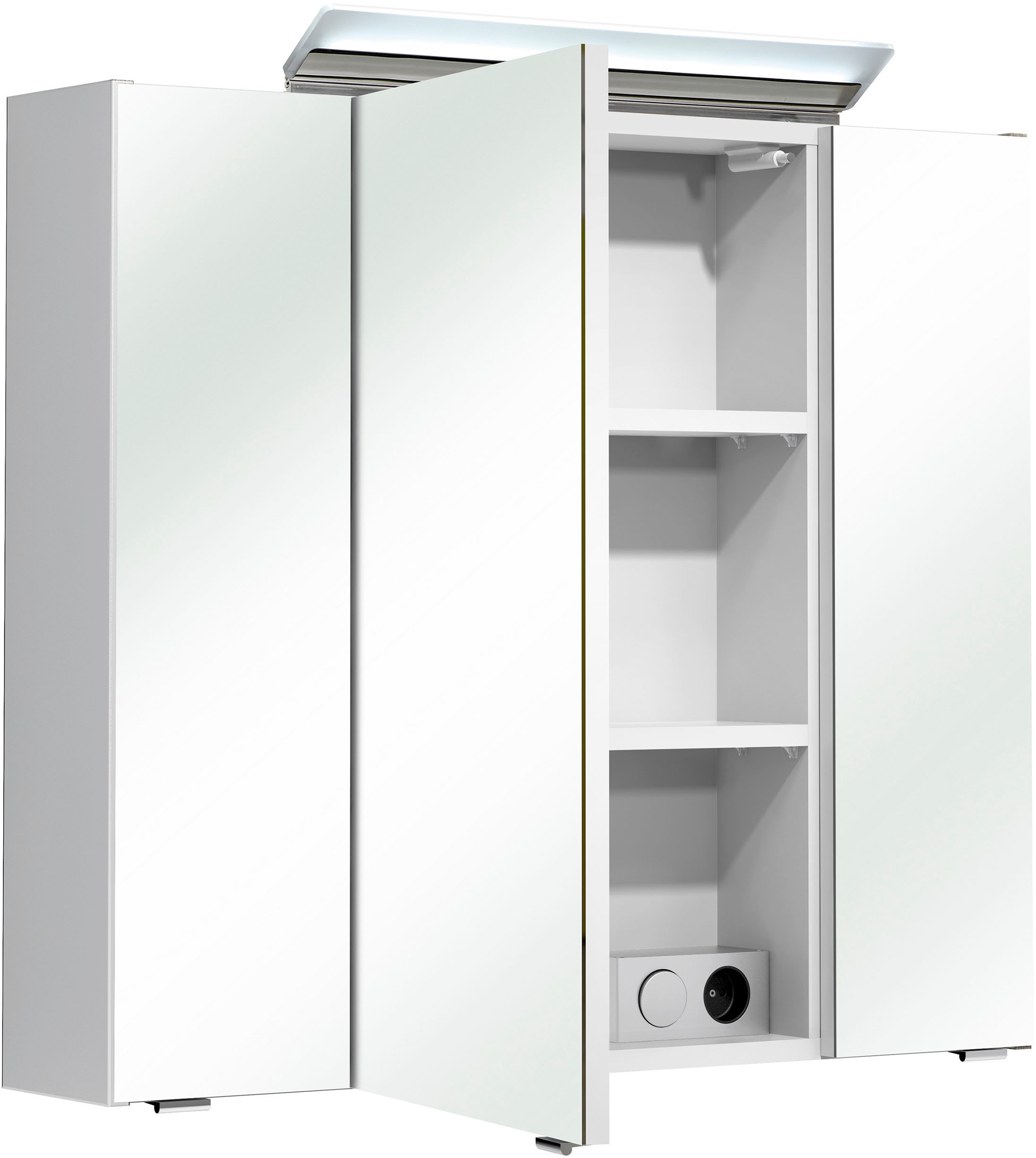 Saphir Badmöbel-Set »Quickset 341 3-teilig, Keramik-Waschtisch und LED-Spiegelschrank« Set, 3 Stk. tlg.