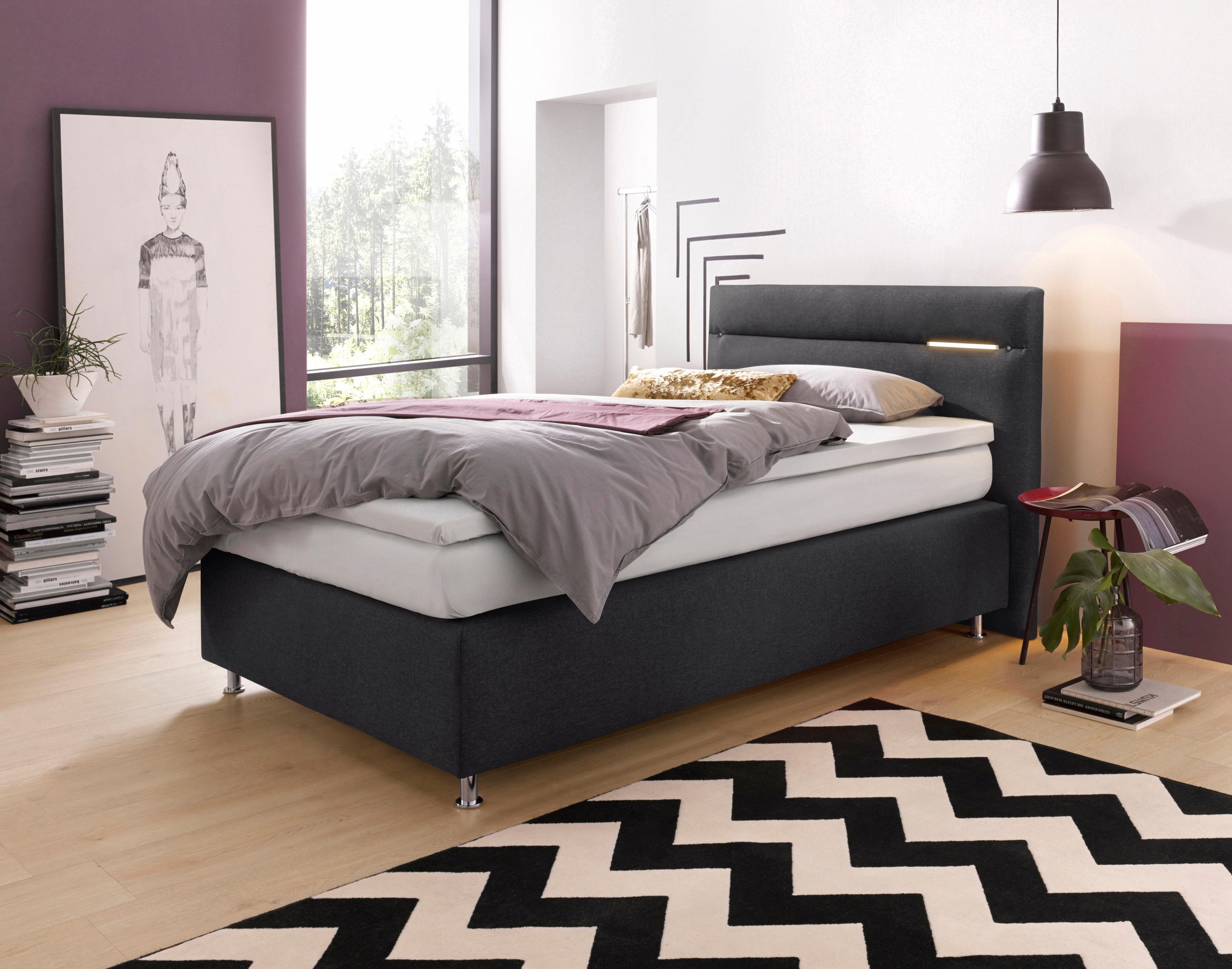 Westfalia Schlafkomfort Boxspringbett, wahlweise mit LED-Beleuchtung